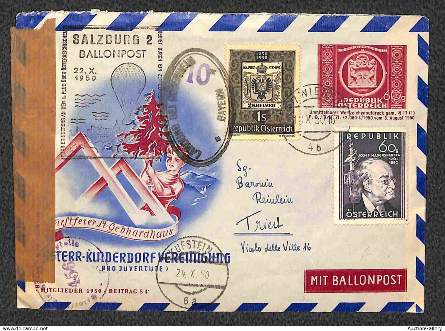 Aerogrammi  - Austria - 1950 (18/24 Ottobre) - Salzburg 2 Ballonpost - Sei Aerogrammi - Partenze E Destinatari Diverse - Autres & Non Classés