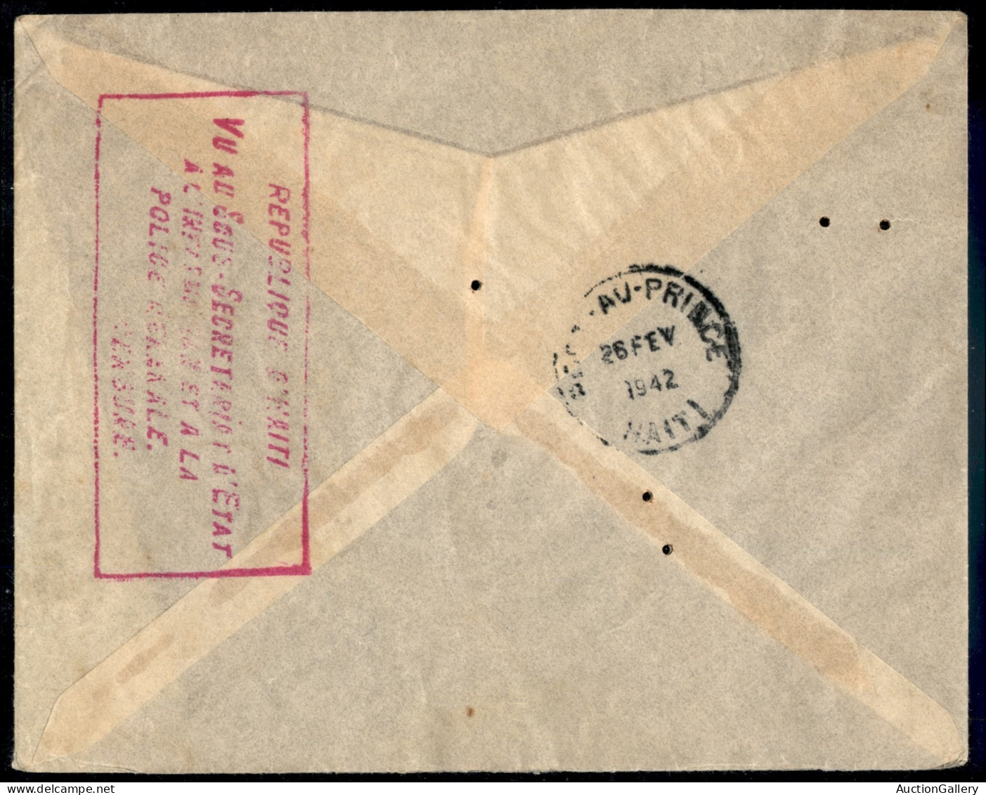 Aerogrammi  - Francia - 1942 (31 Gennaio) - Pau Port Au Prince - Aerogramma Via New York/American Clipper - Other & Unclassified