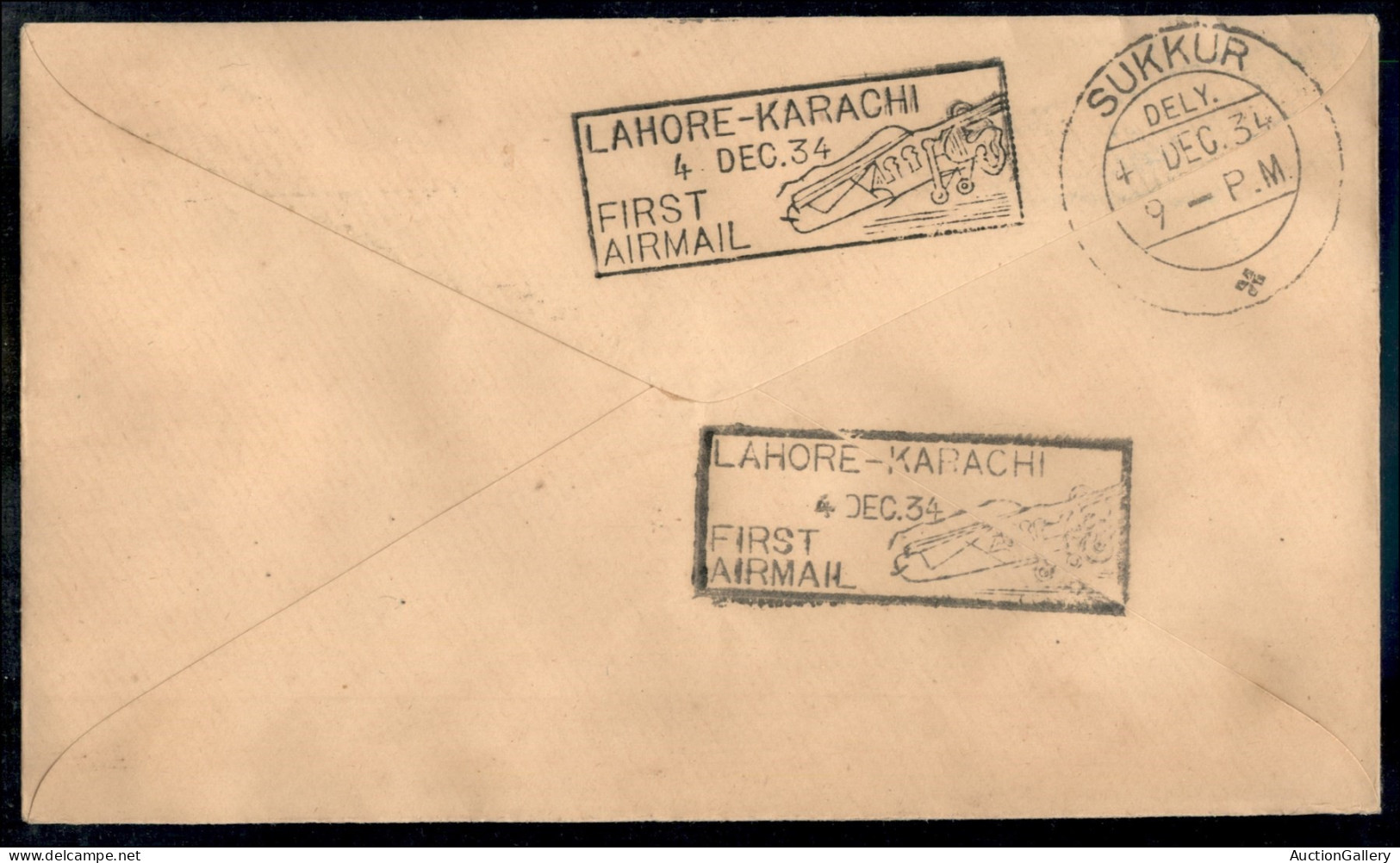 Aerogrammi  - India - 1934 (4 Dicembre) - Lahore Karachi - Aerogramma Per Sukkur - Other & Unclassified