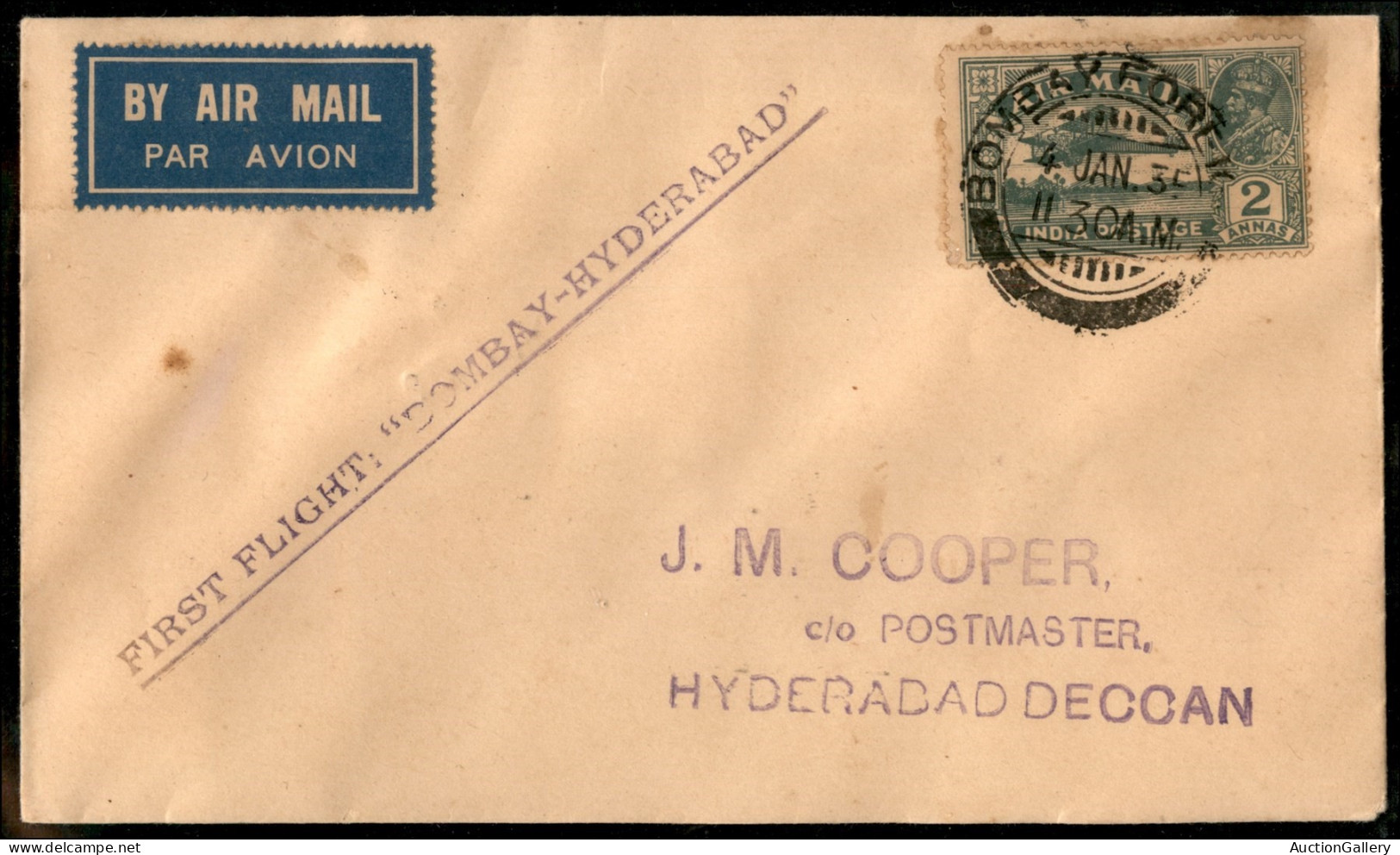 Aerogrammi  - India - 1935 (4 Gennaio) - Bombay Hyderabad - Other & Unclassified