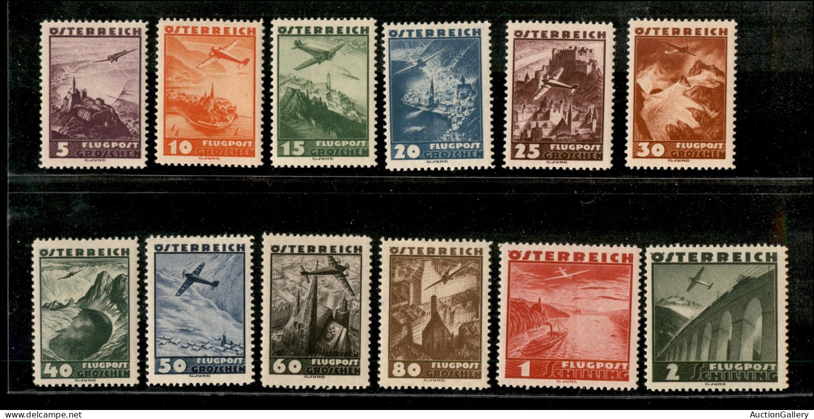 Europa - Austria - 1935 - Paesaggi (598/612) - Serie Completa - Gomma Integra - Andere & Zonder Classificatie