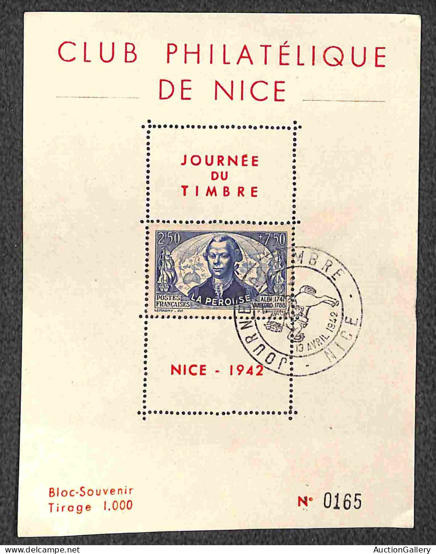 Europa - Francia - 1942 - Sei Cartoline + Un Foglietto - Affrancature Del Periodo E Annulli Speciali - Otros & Sin Clasificación