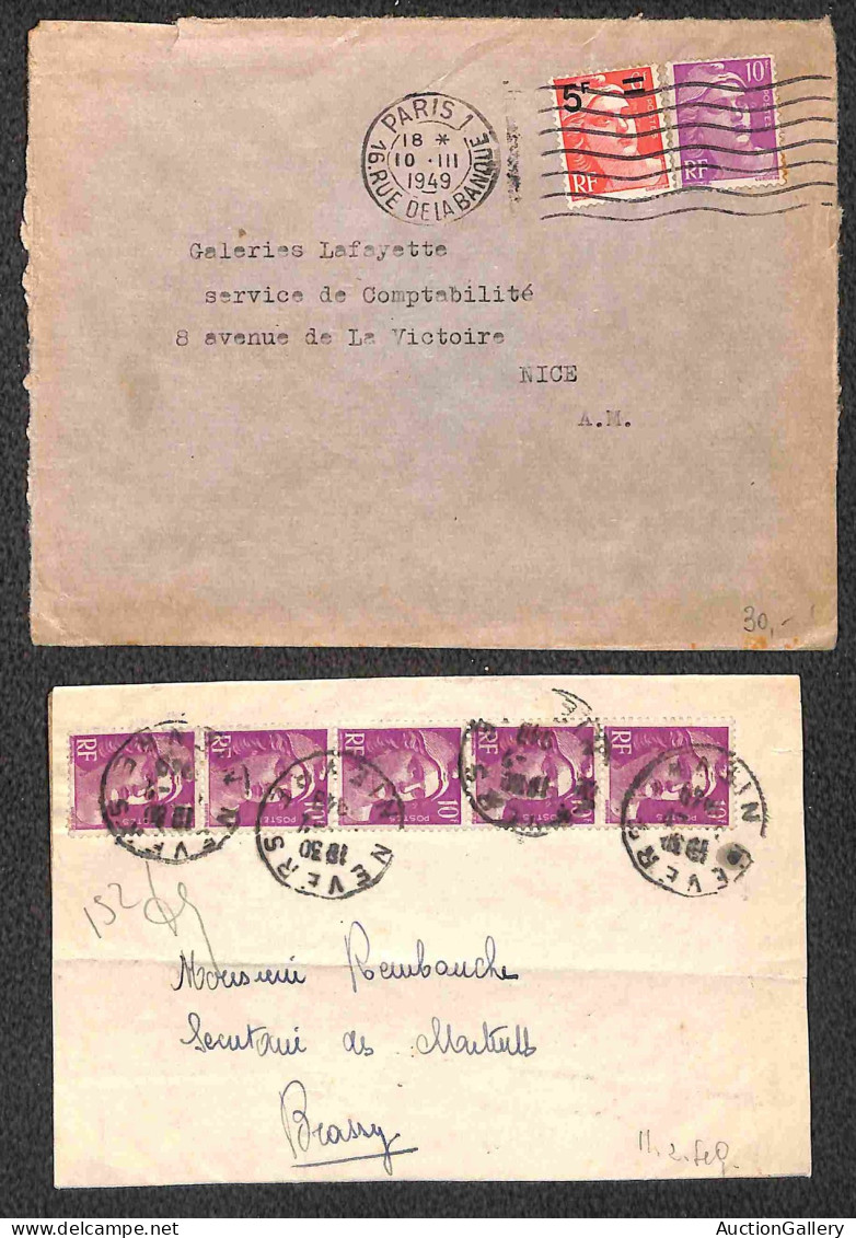 Europa - Francia - 1949 - 5 buste + 8 cartoline speciali - affrancature del periodo