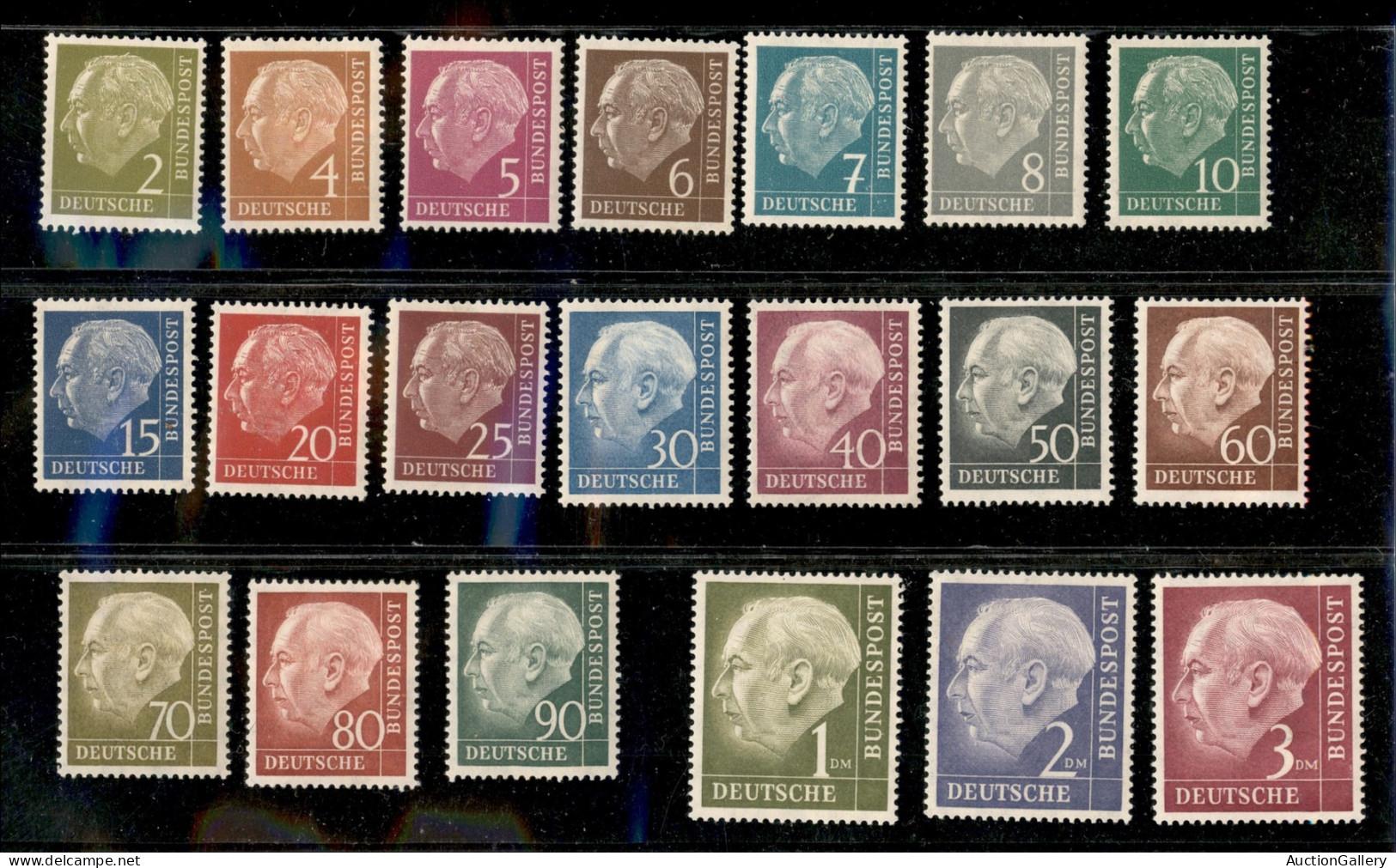 Europa - Germania - 1954 - Presidente Heuss (177/196) - Serie Completa - Gomma Integra - 50 + 60 Pfenning Cert. Raybaudi - Autres & Non Classés