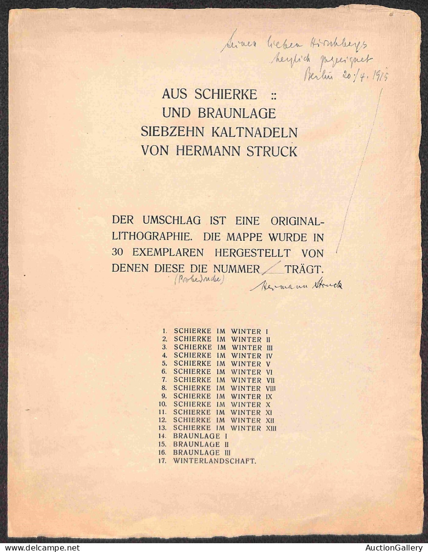 Europa - Germania - Hermann Struck - Aus Schierke Und Braunlage  Siebzehn Kaltnadeln (Probendruche) - In Folder Original - Autres & Non Classés