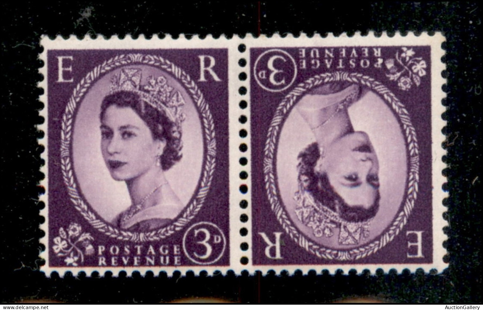 Europa - Gran Bretagna - 1958 - 3 Pence (323 - Stanley G. 545aa) - Coppia Tete Beche - Gomma Integra - Other & Unclassified