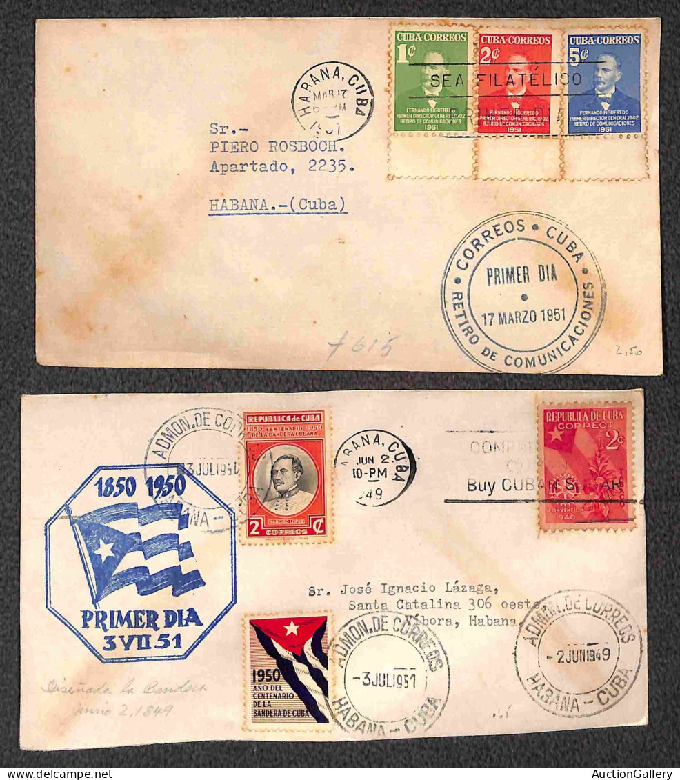 Oltremare - Cuba - 1928/1952 - Tre Aerogrammi E Cinque Buste Con Affrancature Del Periodo - Andere & Zonder Classificatie