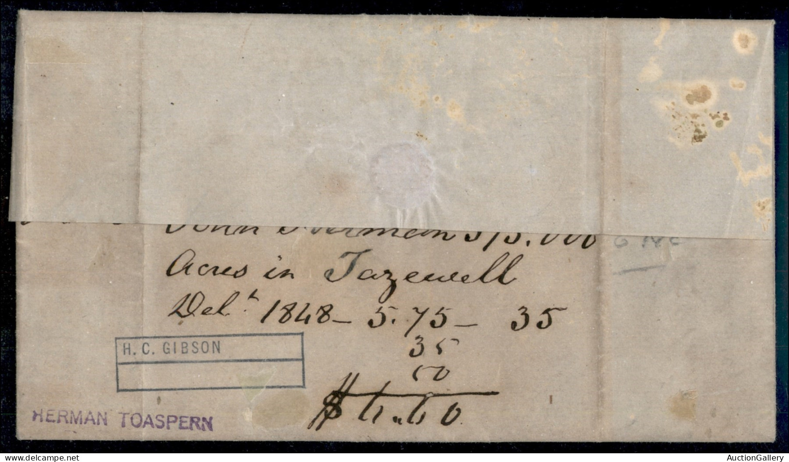 Oltremare - Stati Uniti D'America - 5 Cent (1) + Locale - Lettera Da Philadelphia A Richmond Del 27.10.1849 - Sonstige & Ohne Zuordnung