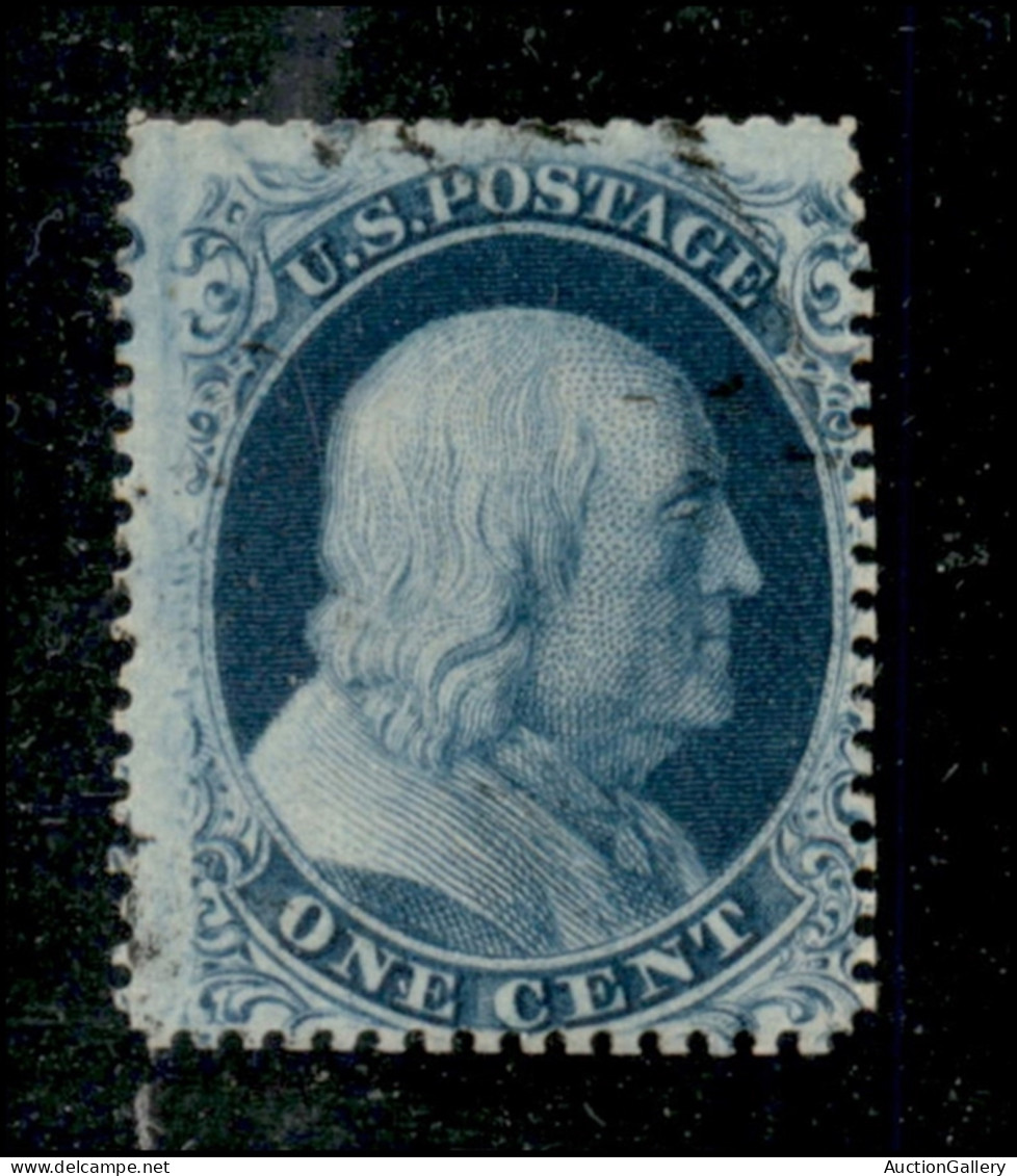 Oltremare - Stati Uniti D'America - 1857 - 1 Cent Franklin Unificato 9) - Usato - Dentellatura Superiore Rasata - Otros & Sin Clasificación