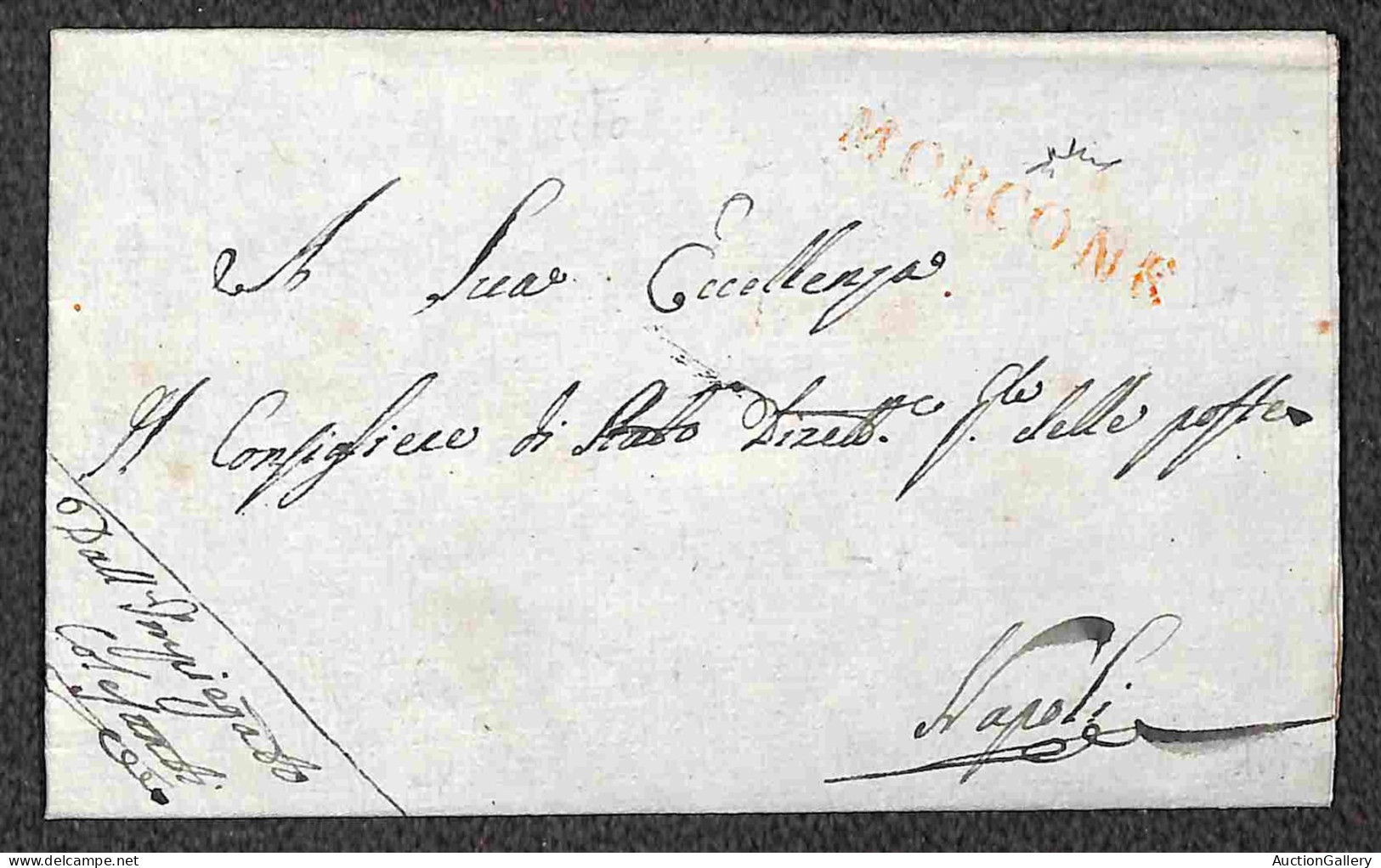 Prefilateliche&Documenti - Italia - Morcone (in Rosso) - Intera Lettera Per Napoli Del 25 Novembre 1813 - Chiavarello - Autres & Non Classés