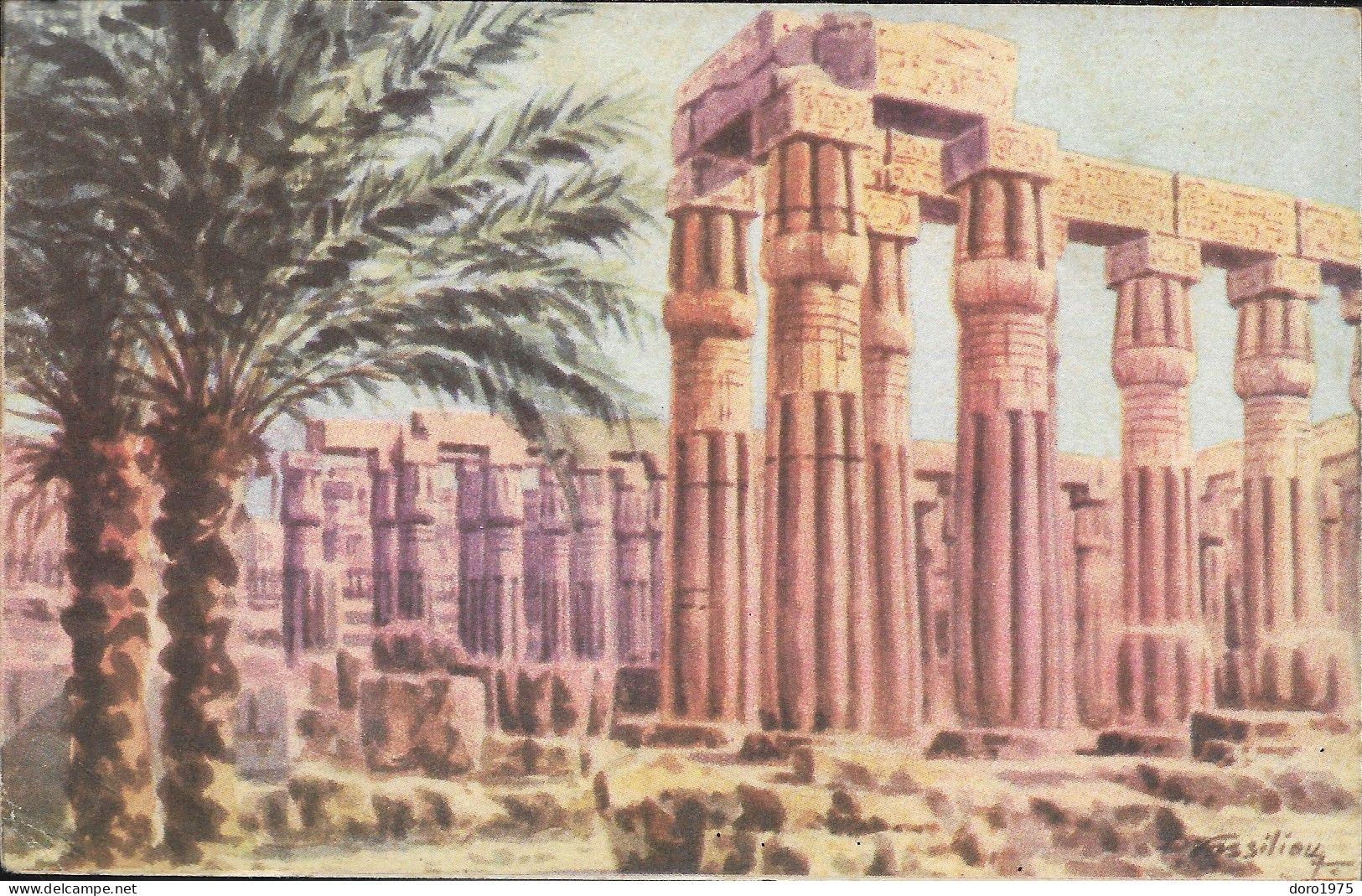 EGYPT - Luxor - Colonnade Of Amun Temple - D. Vassiliou - No. 102 - Used Postcard - Louxor