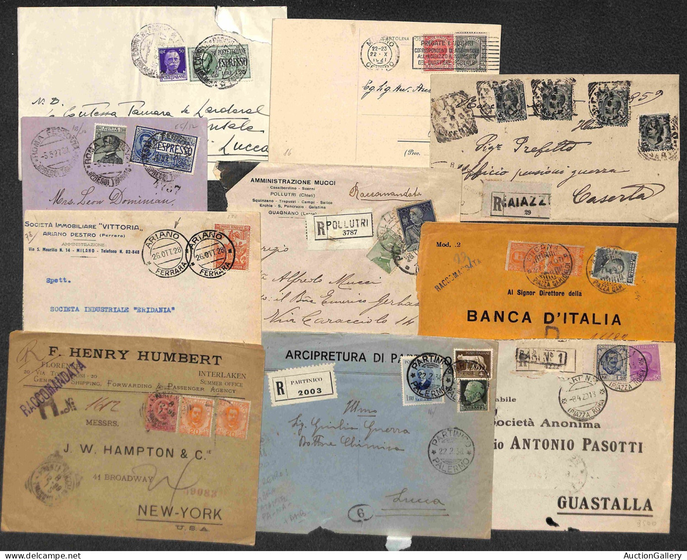 Lotti&Collezioni - Area Italiana - REGNO - 1876/1943 - Lotto di 87 oggetti postali (lettere + cartoline + interi postali