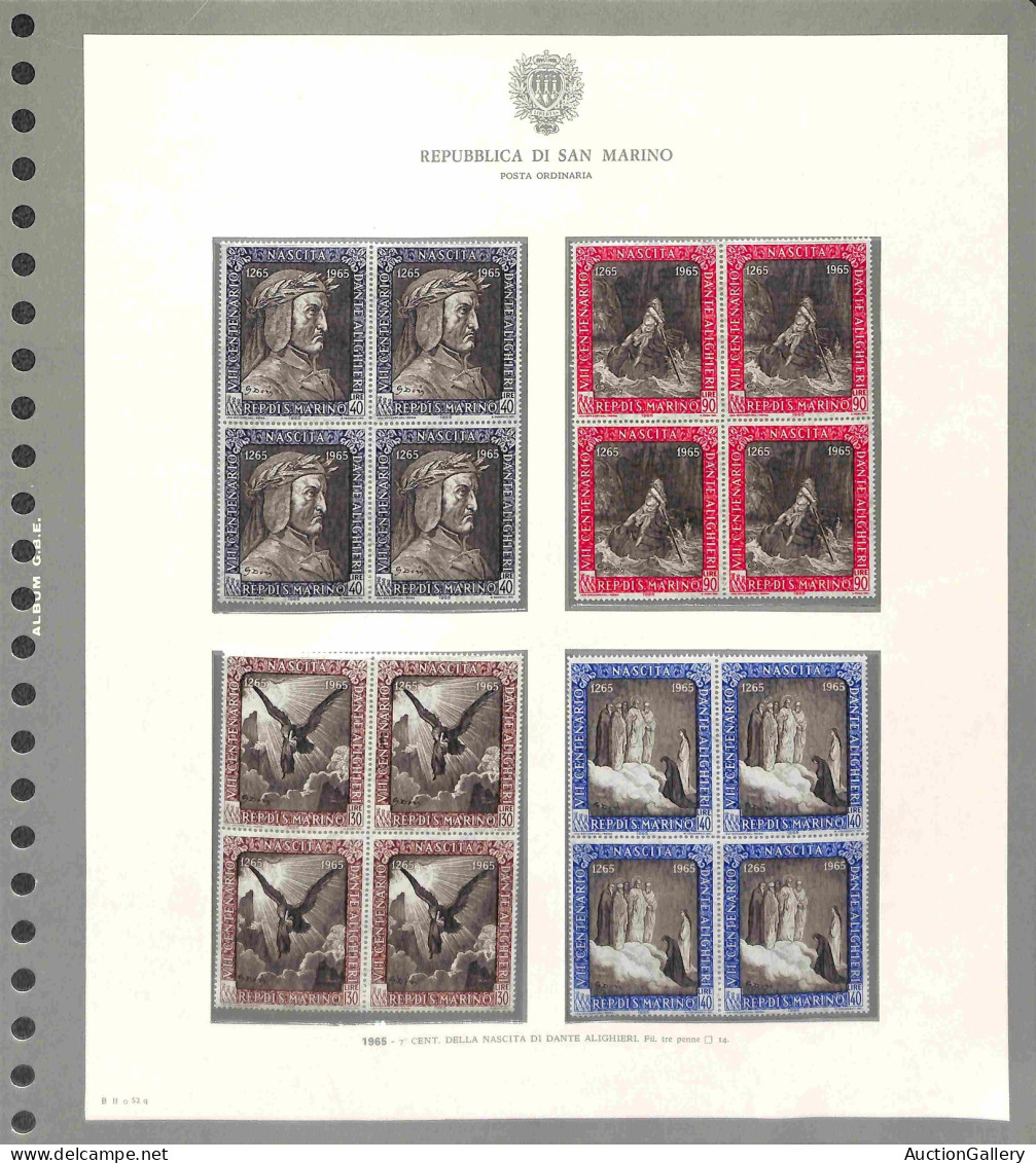 Lotti&Collezioni - Area Italiana - SAN MARINO - 1965/1986 - Collezione di valori e serie complete in quartine del period