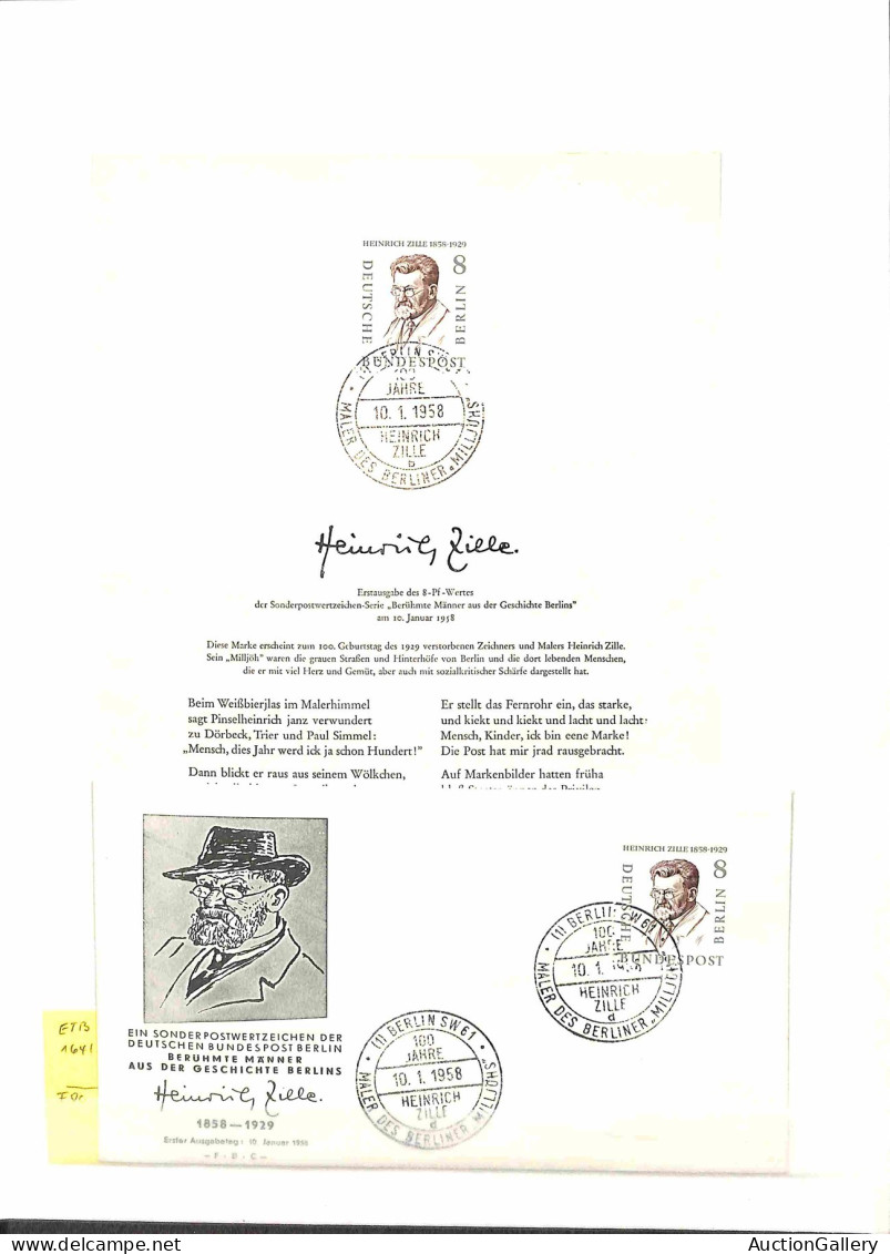 Lotti&Collezioni - Europa&Oltremare - GERMANIA BERLINO - 1957/1972 - Collezione Di Circa 50 FDC Del Periodo - Bell'insie - Otros & Sin Clasificación