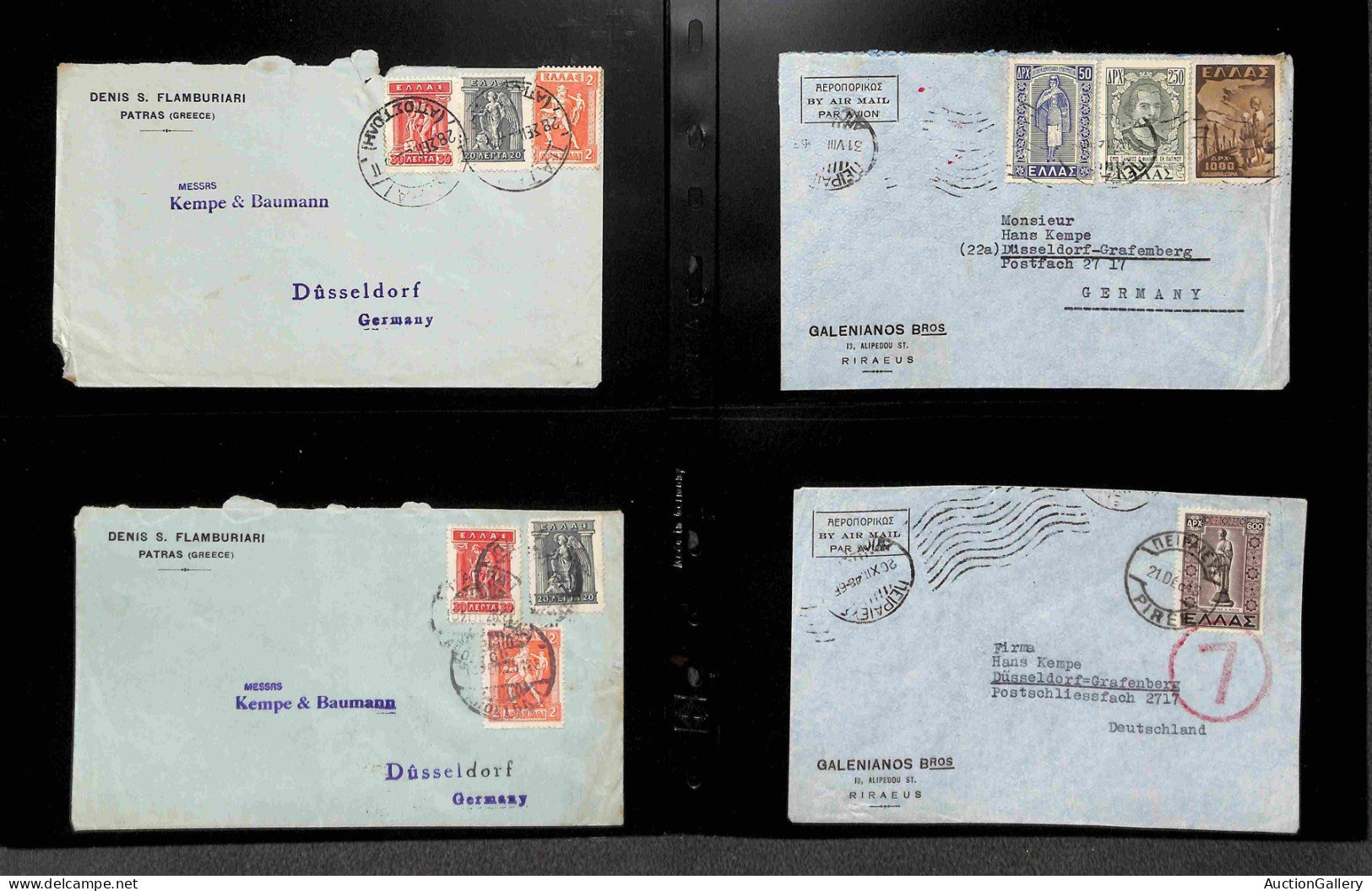 Lotti&Collezioni - Europa&Oltremare - GRECIA - 1925/1949 - Lotto di 52 buste con alcuni aerogrammi del periodo montati s