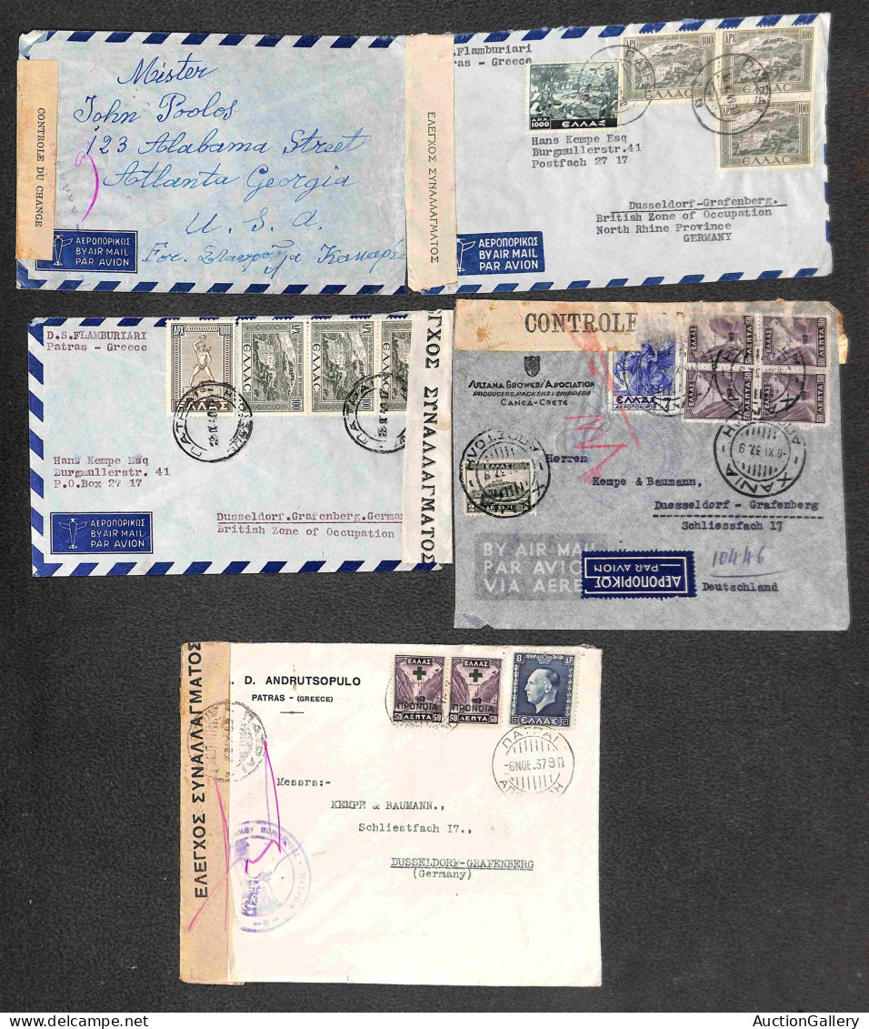 Lotti&Collezioni - Europa&Oltremare - GRECIA - 1937/1949 - Lotto di 29 buste con aerogrammi tutti indirizzati a Dusseldo