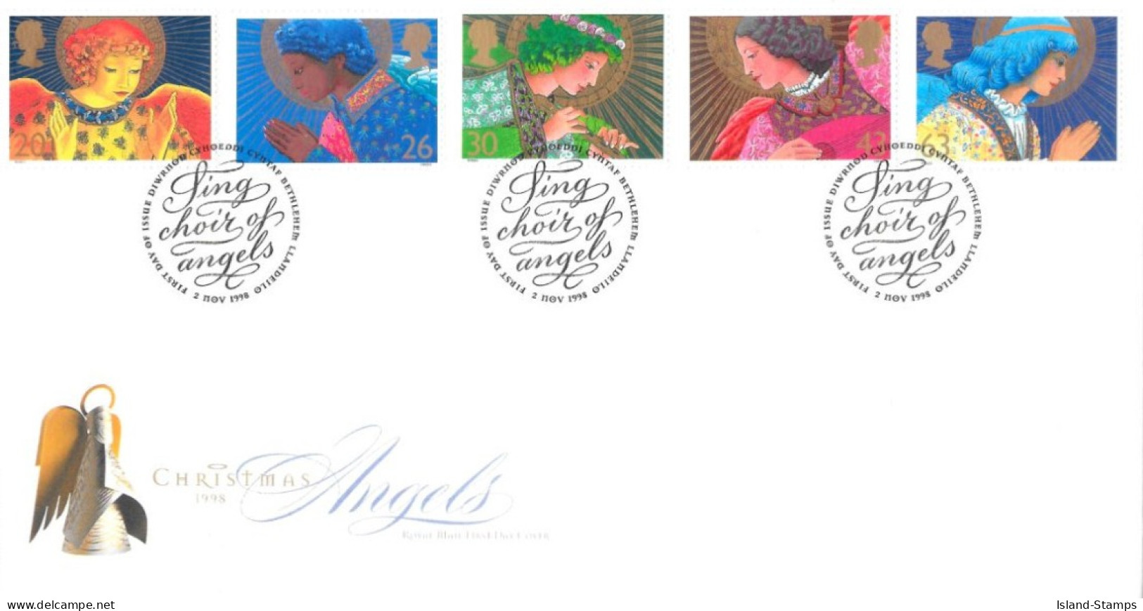 1998 Christmas Angels (2) Unaddressed FDC Tt - 1991-2000 Em. Décimales