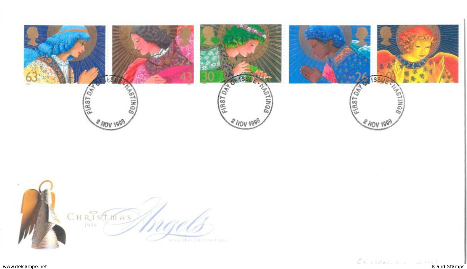 1998 Christmas Angels Unaddressed FDC Tt - 1991-2000 Dezimalausgaben