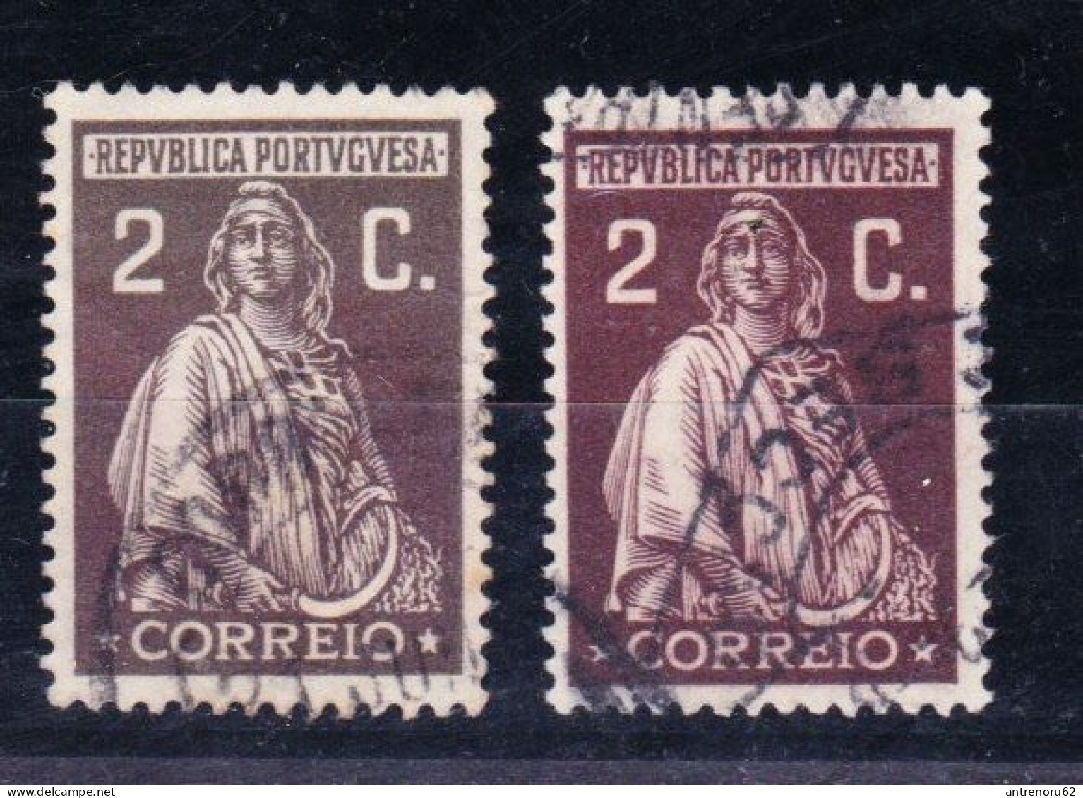 STAMPS-1920-PORTUGAL-ERROR-USED(NORMAL IS LILA BROWN)-SEE-SCAN - Ungebraucht