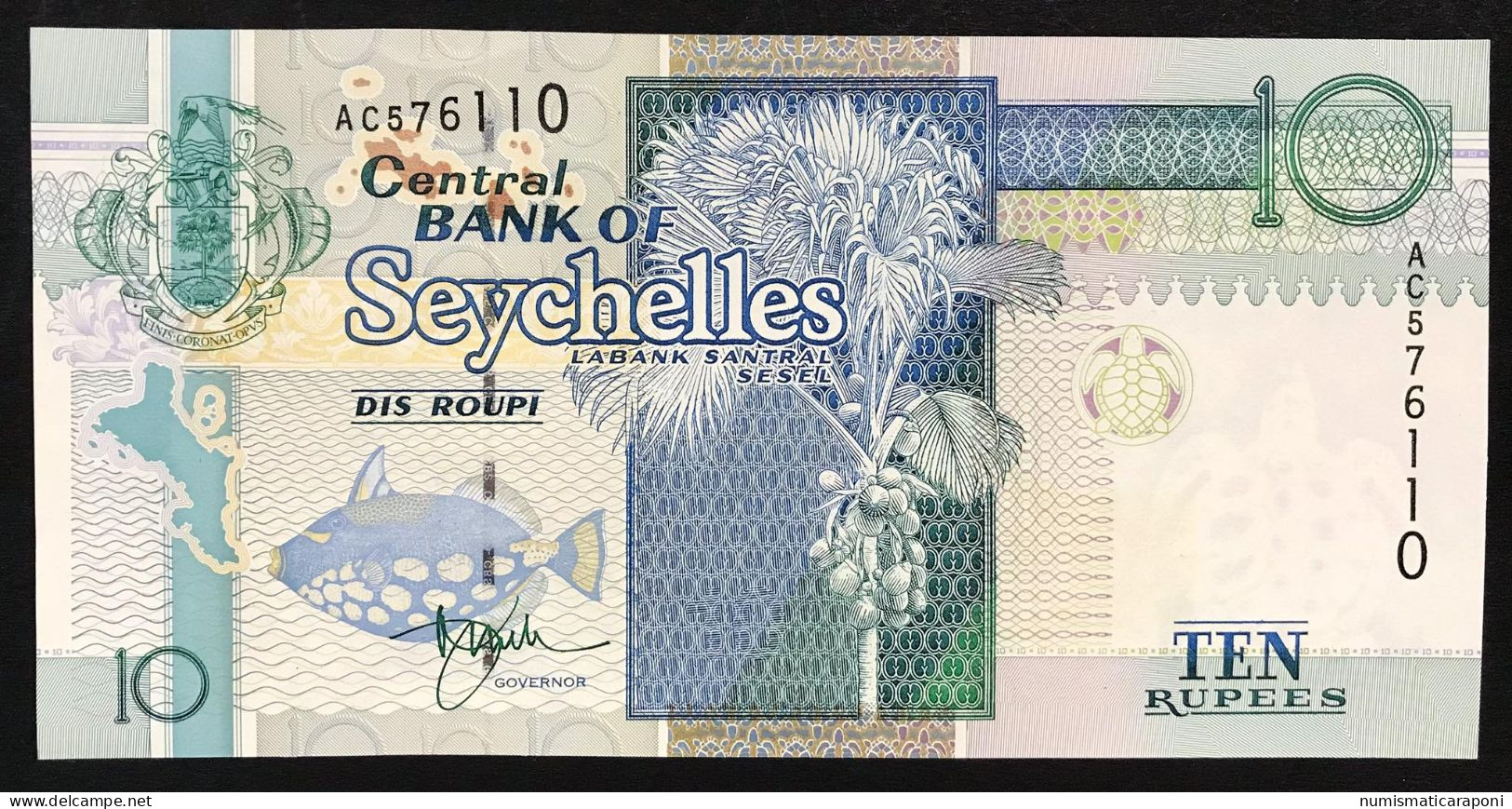 Seychelles 10 Rupees 1998 SUP/UNC Pick 36a First Sign  LOTTO 618 - Seychellen