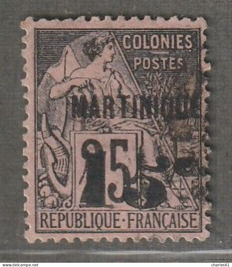 MARTINIQUE - N°17A Obl (1888-91) 15 Sur 25c . Chiffre 5 Penché. - Used Stamps