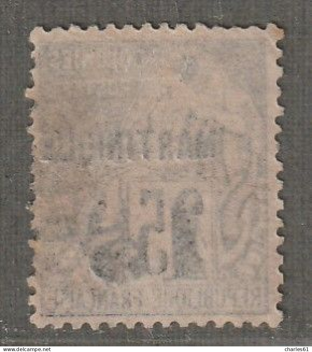 MARTINIQUE - N°17A Obl (1888-91) 15 Sur 25c . Chiffre 5 Penché. - Gebruikt