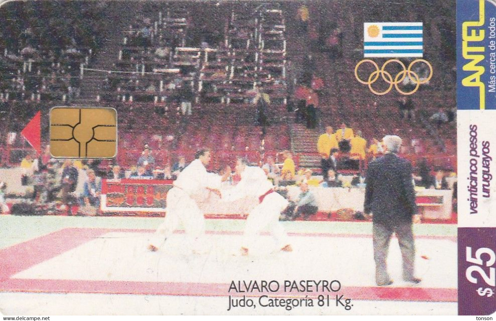 Uruguay, UY-ANT-TC137a (a), OlympicsSydney 2000, Judo - Alvaro Paseyro, 2 Scans.  Black In Chip. - Uruguay