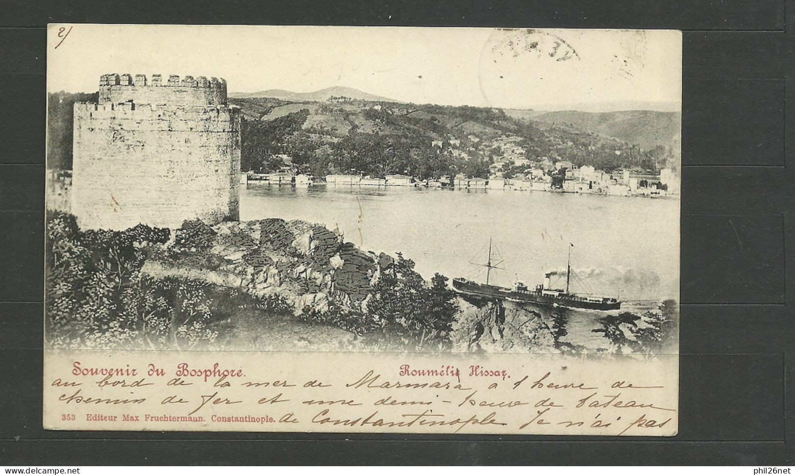 Levant Carte Postale Constantinople 9/6/1902  Le France N°103 à Bruxelles 12/6/1902 Cachet Facteur 107 TB TB So!dé - Lettres & Documents