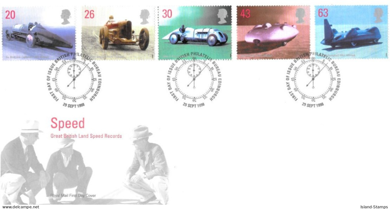 1998 Land Speed Record (2) Unaddressed FDC Tt - 1991-2000 Dezimalausgaben