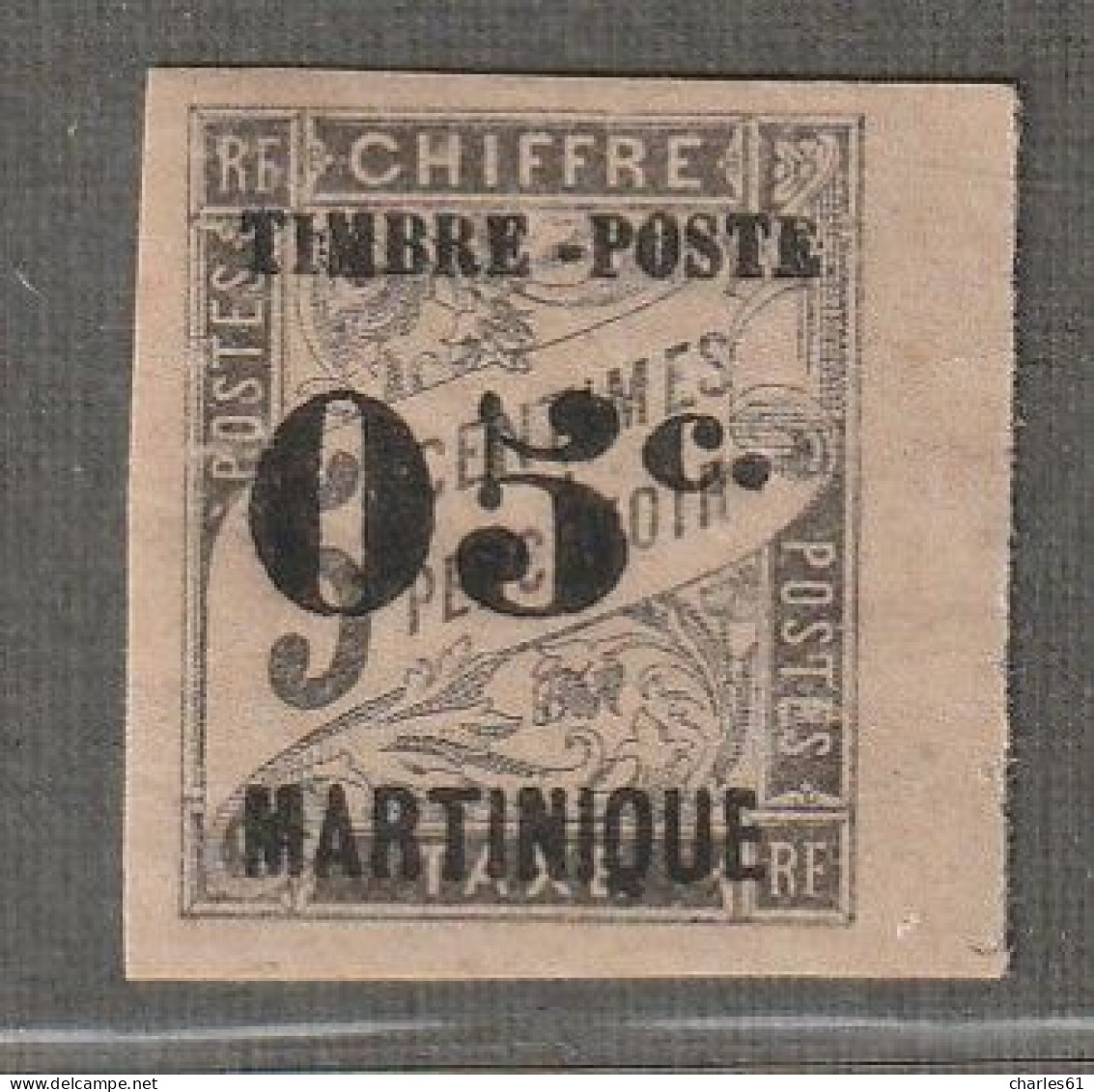 MARTINIQUE - N°19 * (1891-92) Timbres-taxe Surchargé : 05 Sur 5c Noir - Neufs