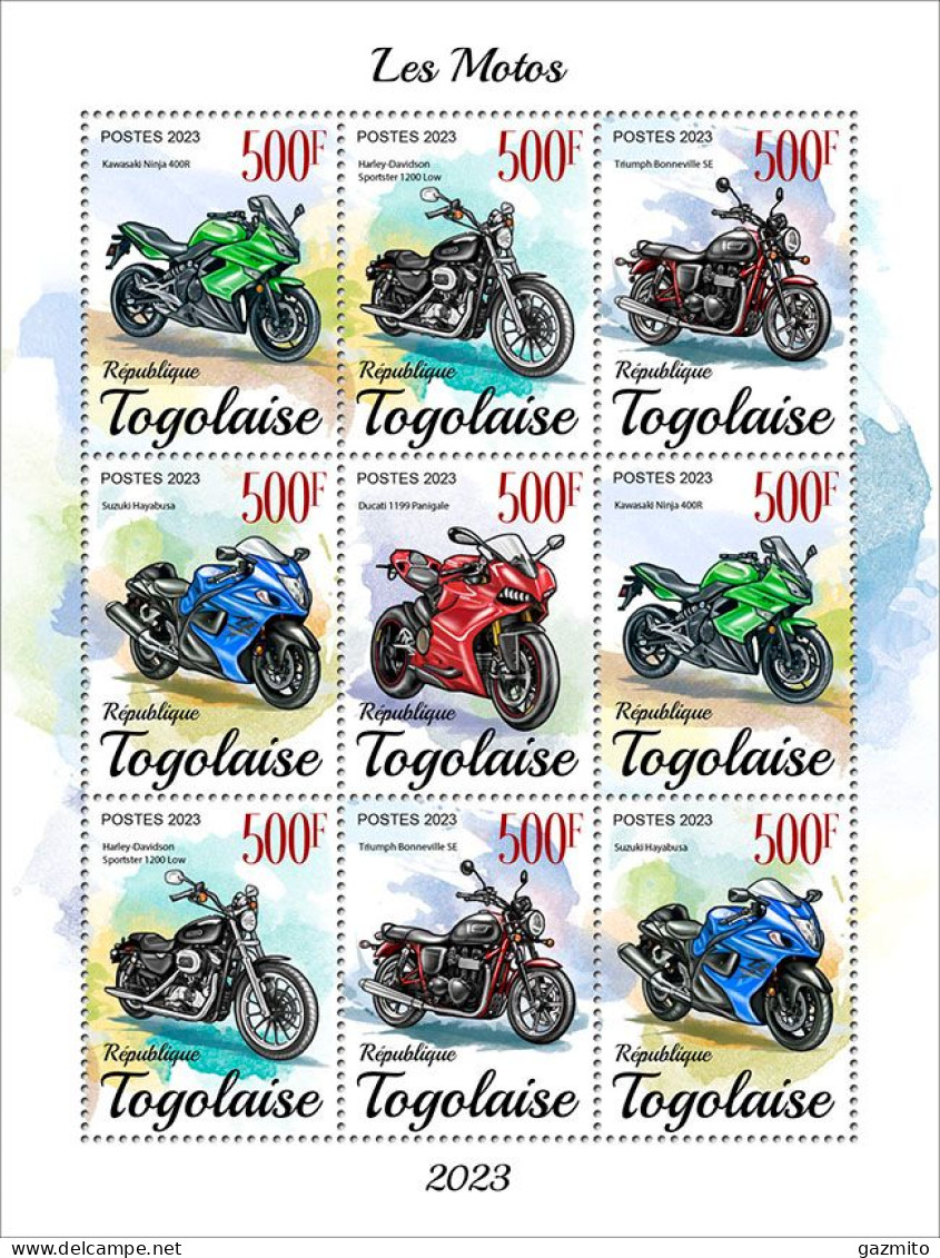 Togo 2023, Motorcycles, 9val In BF - Motorbikes