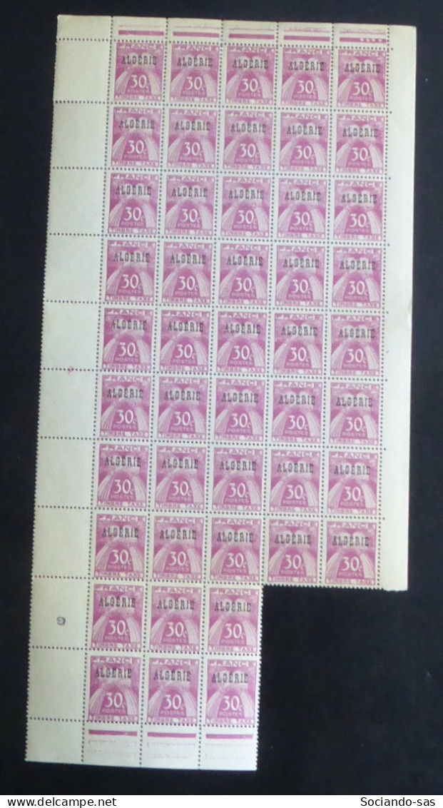 ALGERIE - 1947 - Taxe TT N°YT. 34 - Type Gerbes 30c Lilas-rose - Bloc De 46 - Neuf Luxe ** / MNH - Postage Due