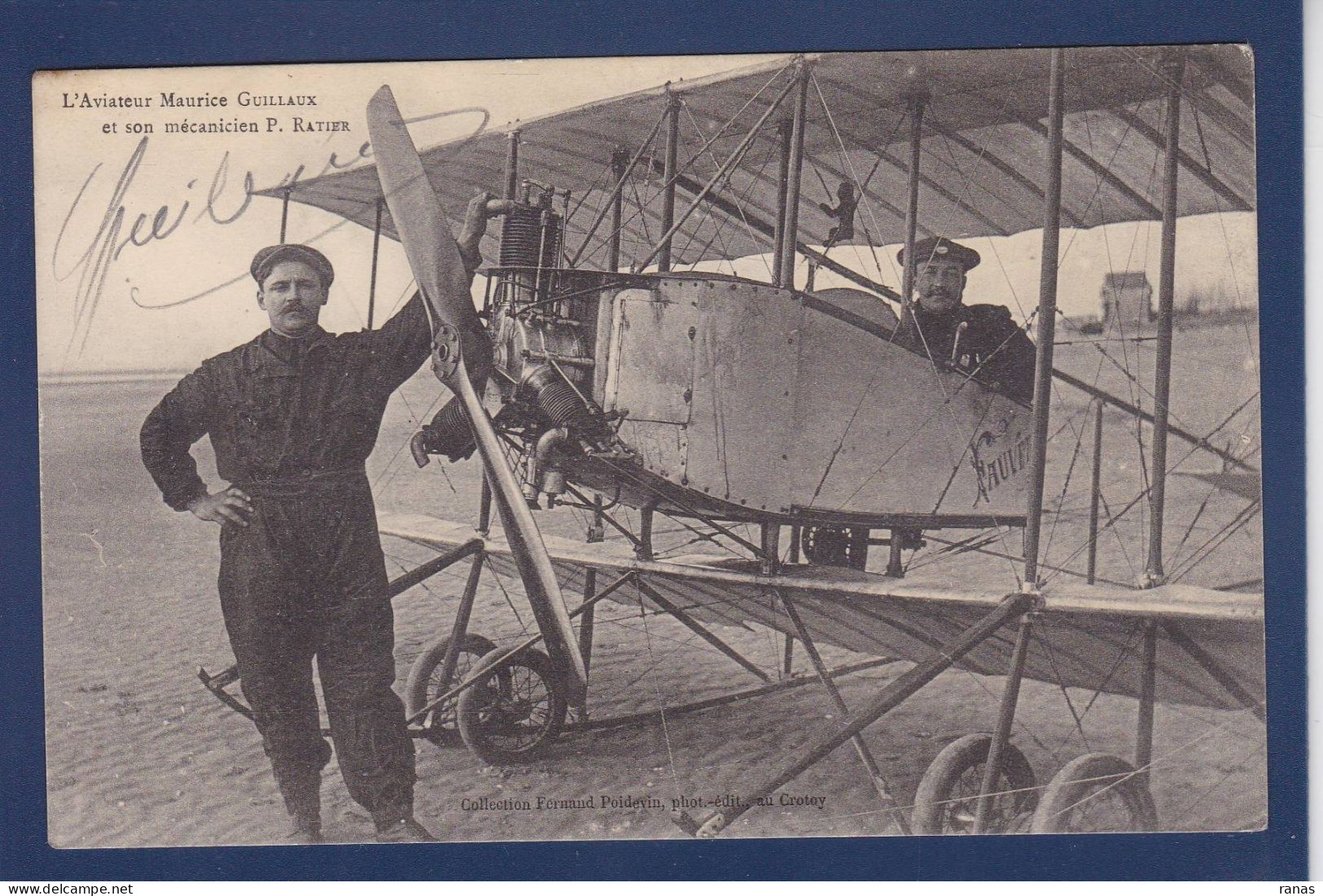 CPA Autographe Signature De Maurice Guillaux Aviateur Aviation Le Crotoy - Aviadores Y Astronautas