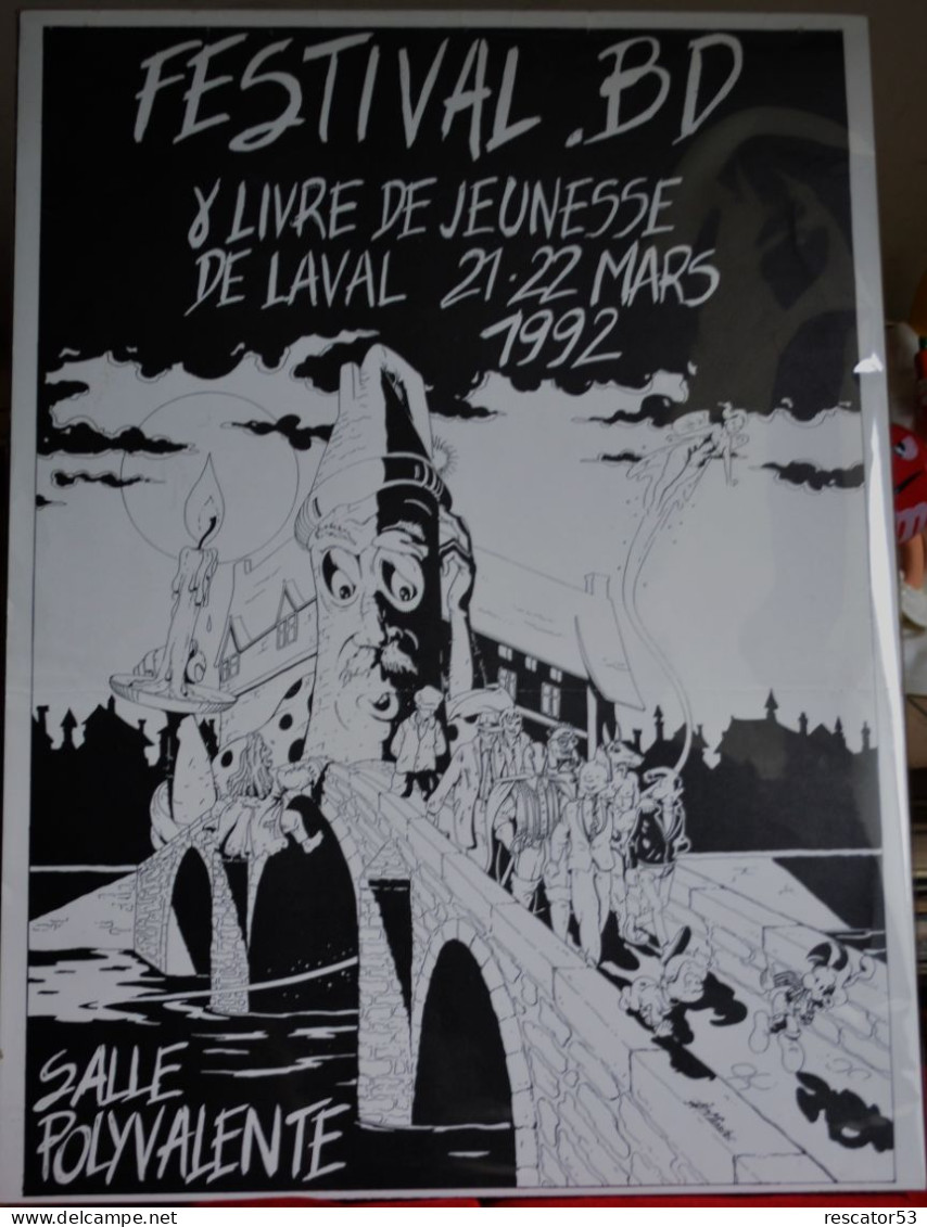 Affiche 1 Salon De La Bande-Dessinée De Laval 1992  Format 30x41 Cm - Plakate & Offsets