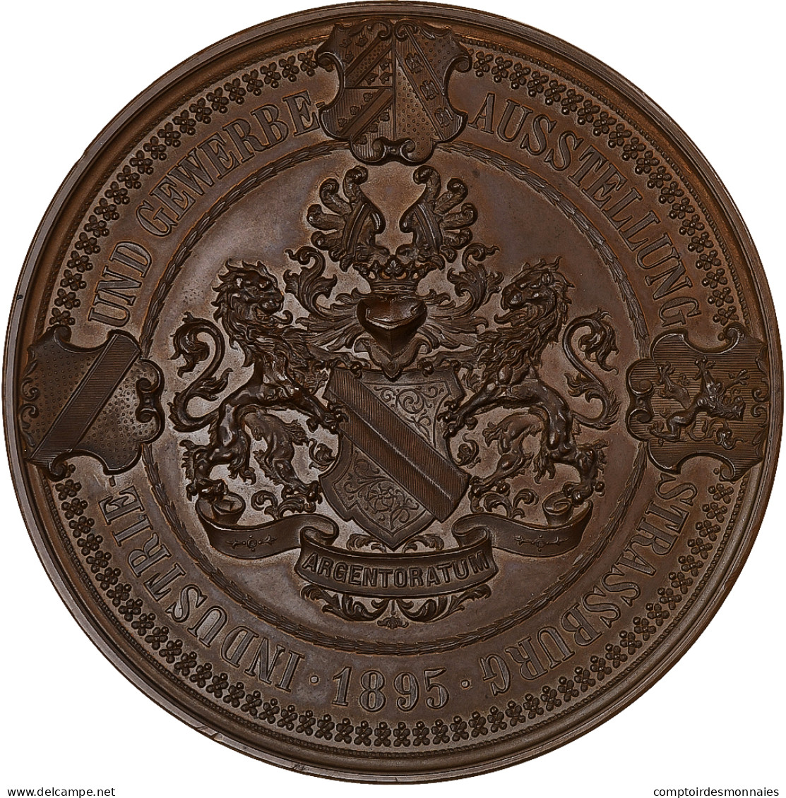 Allemagne, Médaille, Exposition Industrielle De Strasbourg, 1895, Bronze, SPL+ - Other & Unclassified