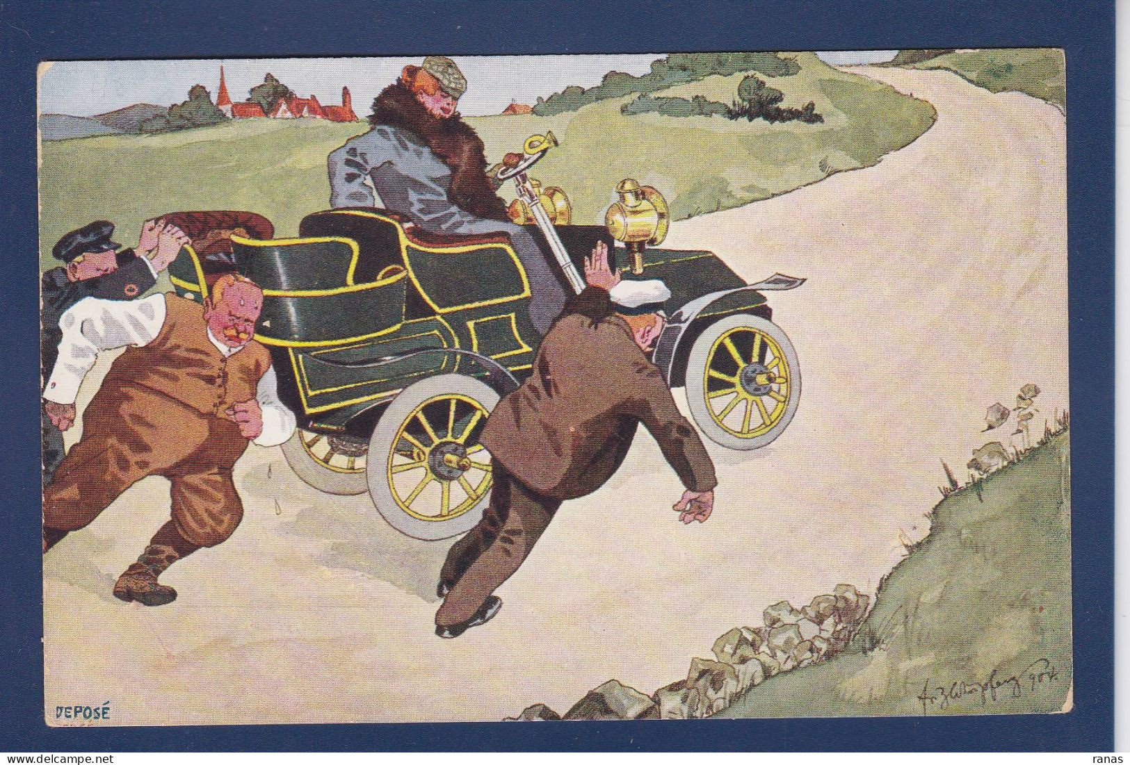 CPA Schoenpflug, Fritz Voiture Automobile Humour BKWI 574-3 Non Circulée - Schönpflug, Fritz