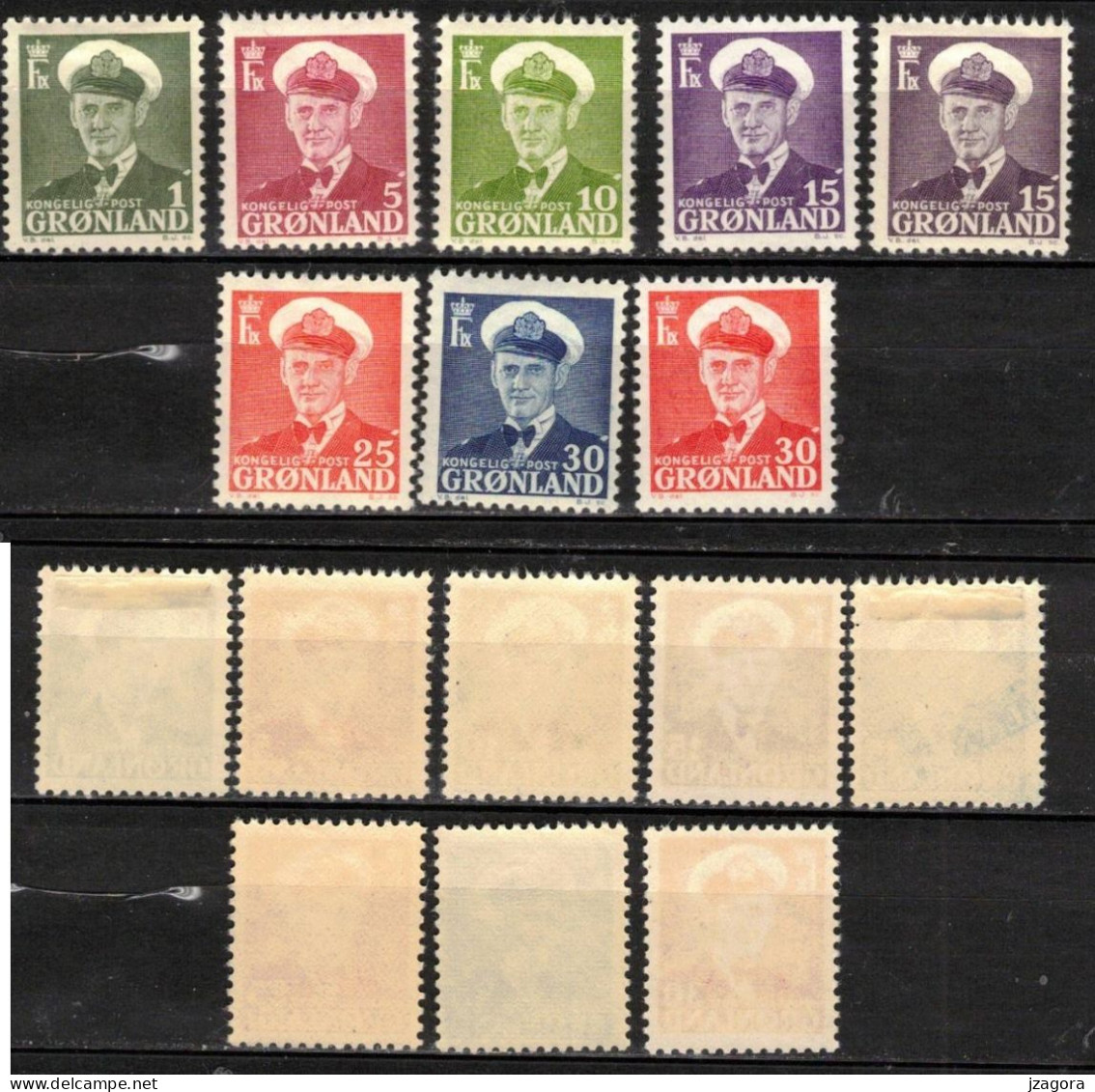 KING ROI KÖNIG FREDERIK GREENLAND GRÖNLAND GROENLAND 1950 1953 1959 MNH  MI 28-33 44 MNH/MH (**/*) - Unused Stamps