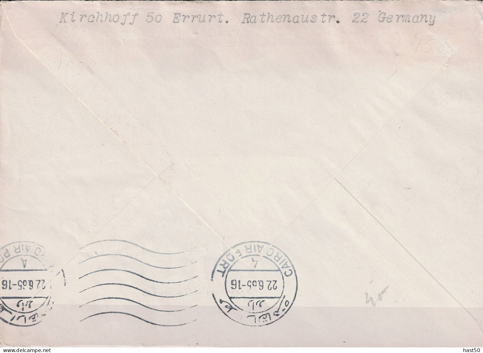 DDR GDR RDA - Luftpostbrief "Erstflug  Nach Kairo" (MiNr: 609, 1093, 1094 + 1096) 1965 - Airmail