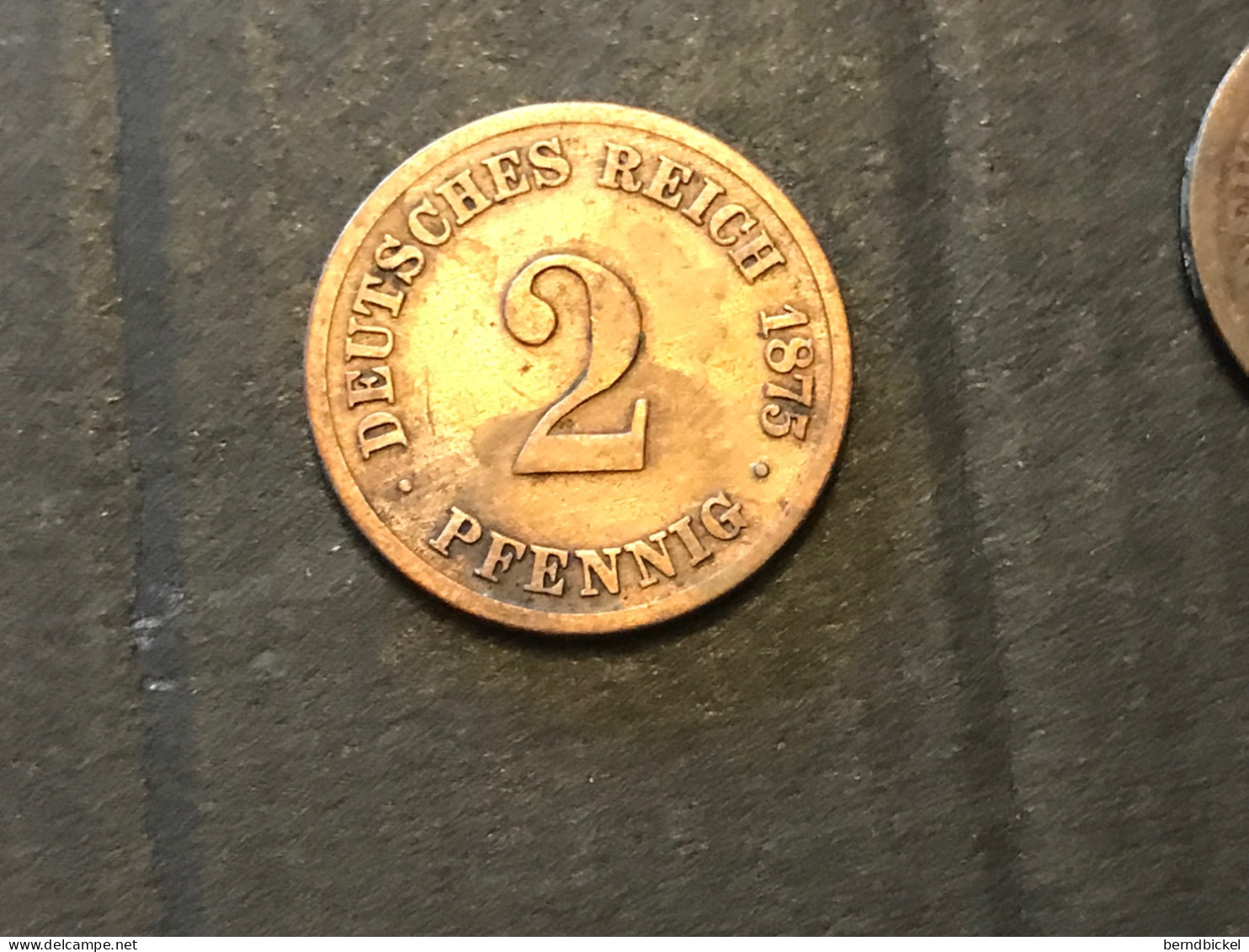 Münze Münzen Umlaufmünze Deutschland Kaiserreich 2 Pfennig 1875 Münzzeichen C - 2 Pfennig