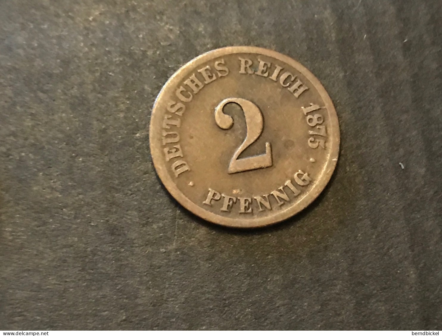 Münze Münzen Umlaufmünze Deutschland Kaiserreich 2 Pfennig 1875 Münzzeichen F - 2 Pfennig