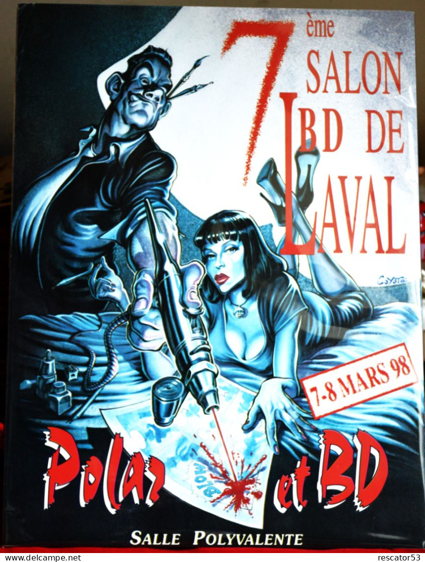 Affiche 7eme  Salon De La Bande-Dessinée De Laval 1998  Dessinateur Coyotte  Format 40x 30 Cm - Posters