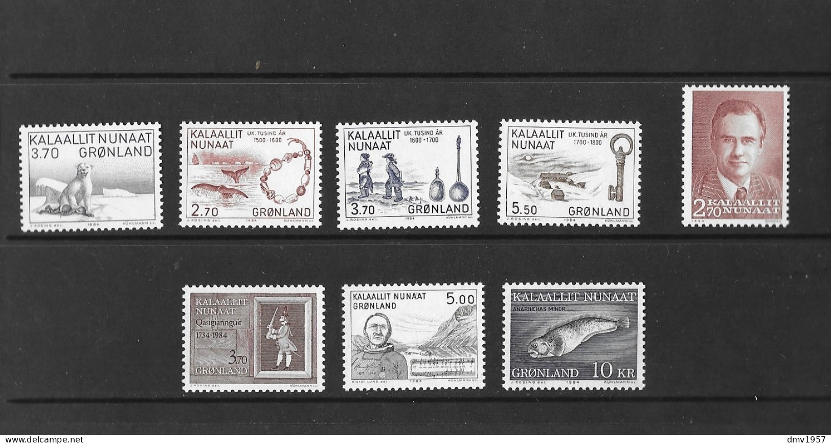 Greenland 1984 MNH Complete Year Sg 144/51 - Unused Stamps