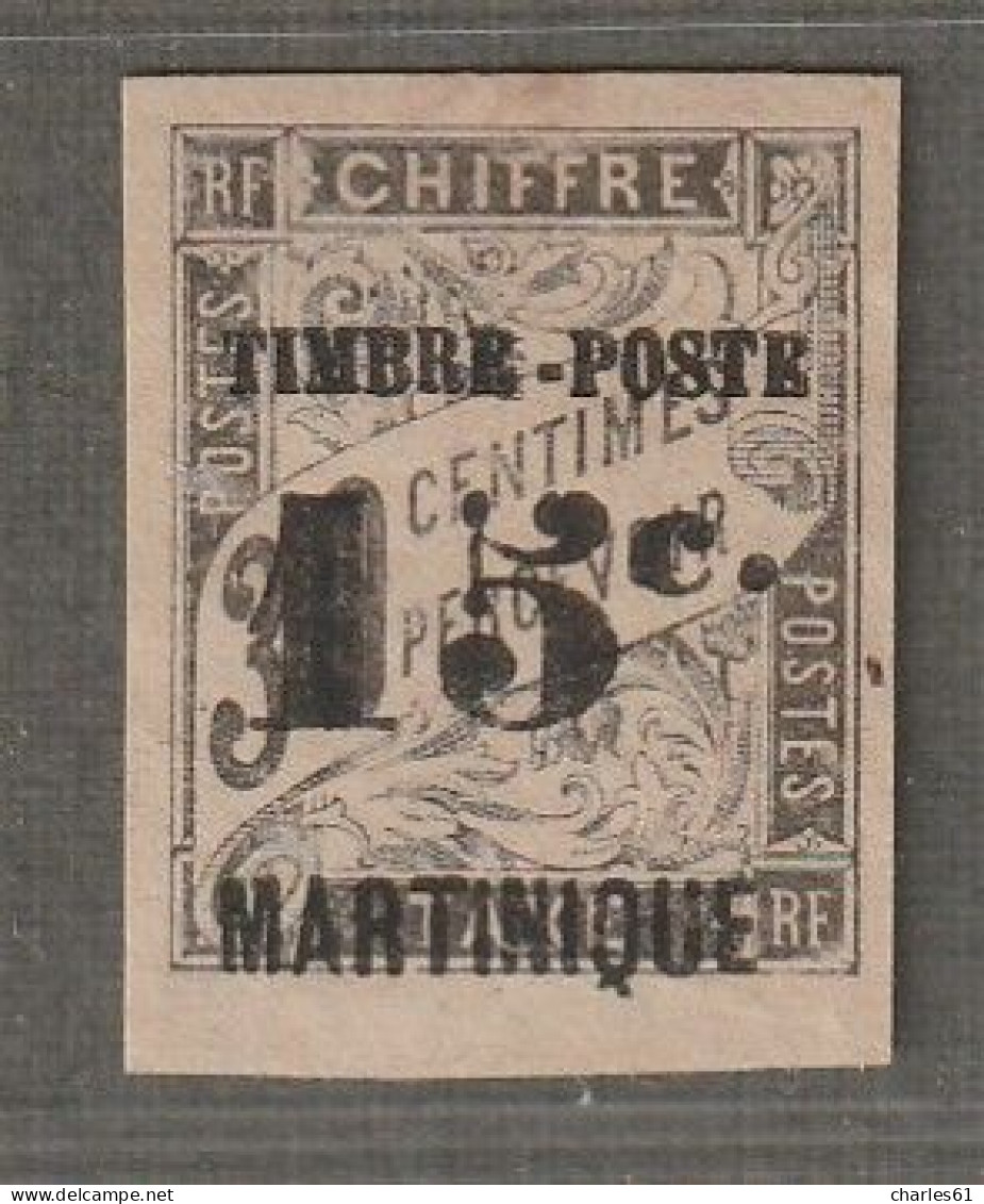 MARTINIQUE - N°22 Obl (1891-92) Timbres-taxe Surchargé : 15 Sur 30c Noir - Gebruikt