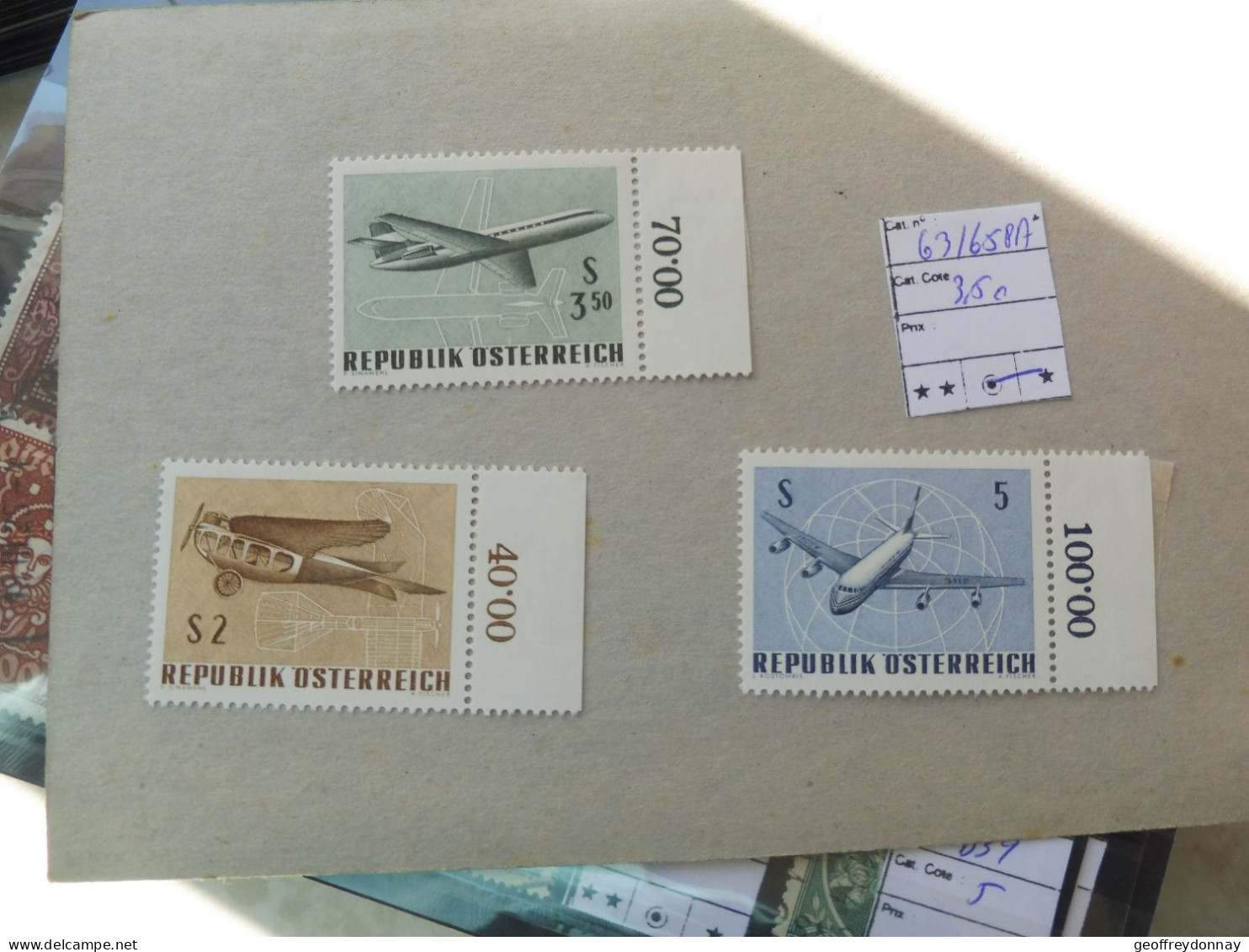 Autriche Osterreich Pa PA Poste Aerienne Aero 63/65 Mnh Neuf ** Parfait Perfect - Unused Stamps