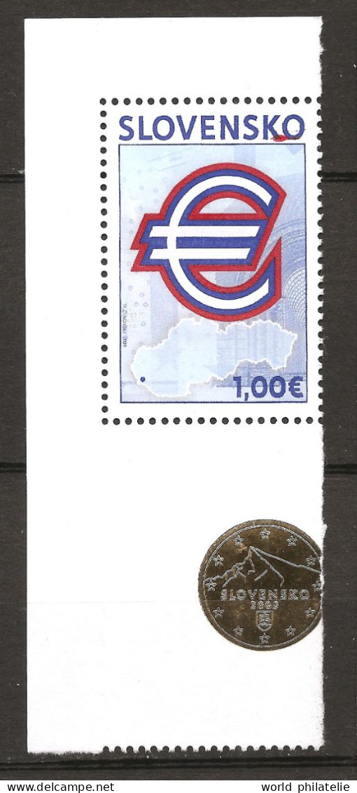 Slovaquie Slovensko 2009 N° 520 ** Zone Euro, Europe, Communauté Européenne, Pièce De Monnaie, Carte, Billet De Banque - Nuevos