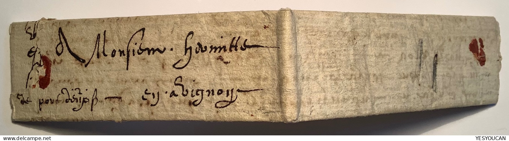 Rare Lettre~1550 (régne Du Roi Henri II) TEXTE ! Certificat Fourcaut + Transcription  (France Provence Rhone - ....-1700: Precursores