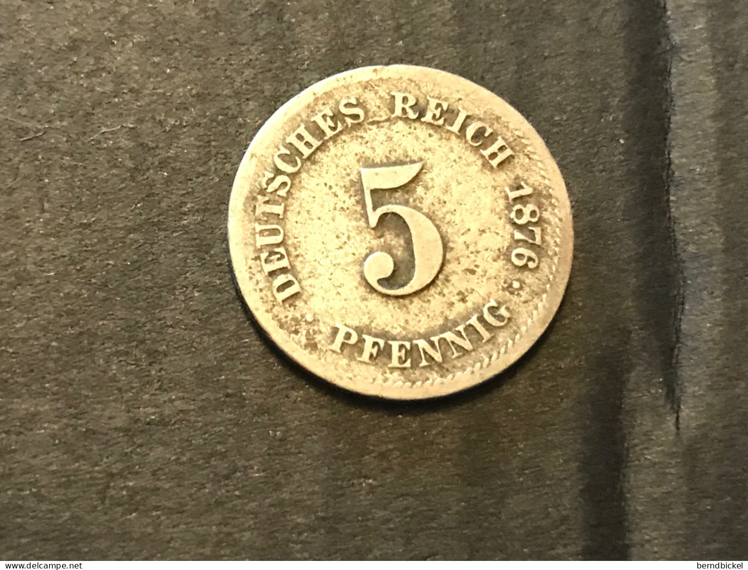 Münze Münzen Umlaufmünze Deutschland Kaiserreich 5 Pfennig 1876 Münzzeichen F - 5 Pfennig
