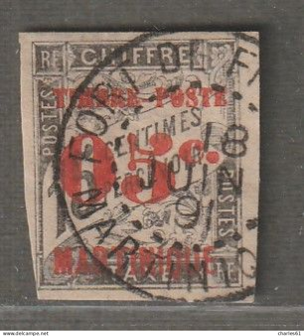 MARTINIQUE - N°24 Obl (1891-92) Timbres-taxe Surchargé : 05 Sur 15c Noir - Gebruikt