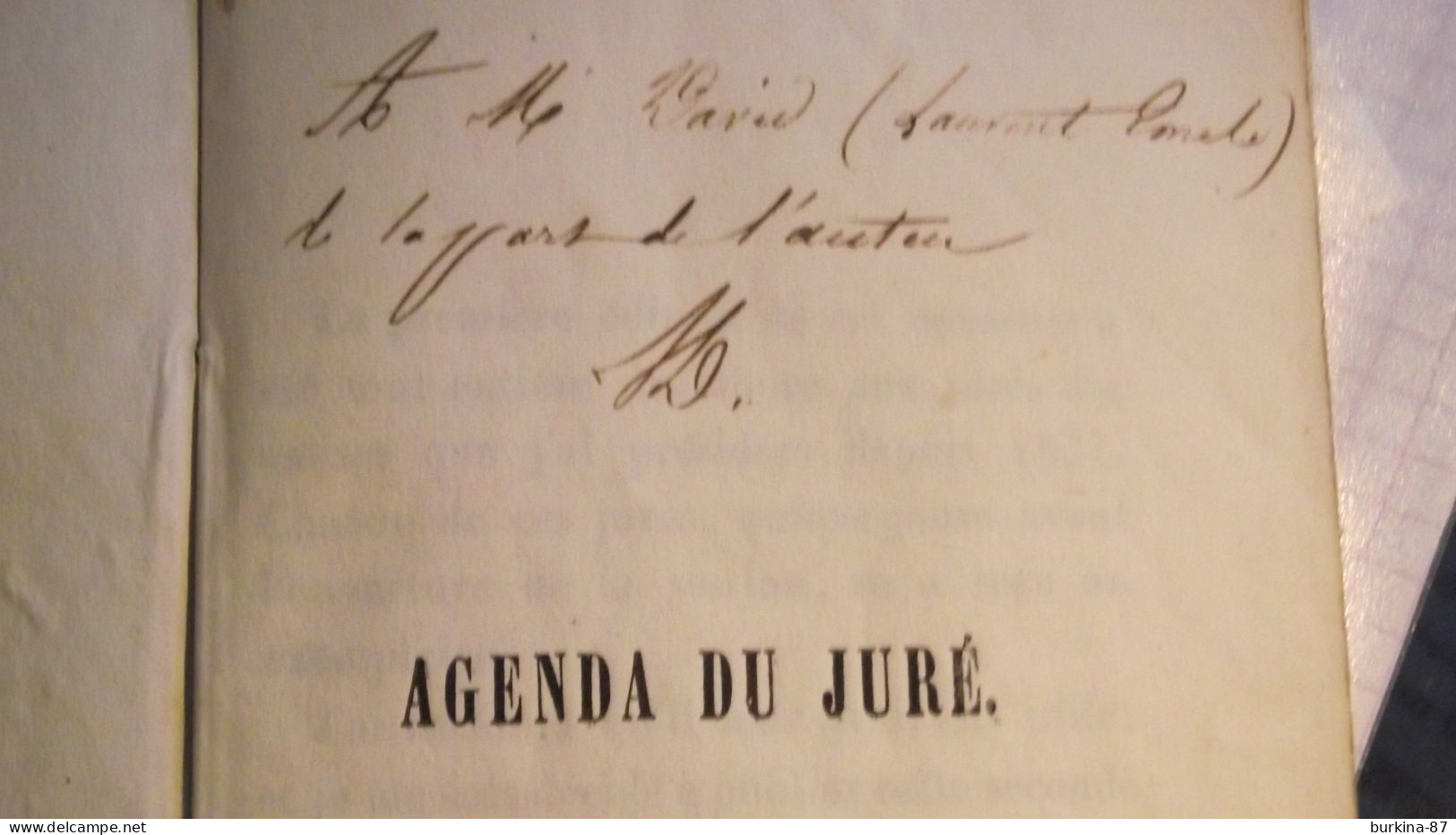 AGENDA Du JURE, 1840, Par Desisles , Limoges  Fascicule Pour Les Jurés, Dédicace D'auteur - Autres & Non Classés