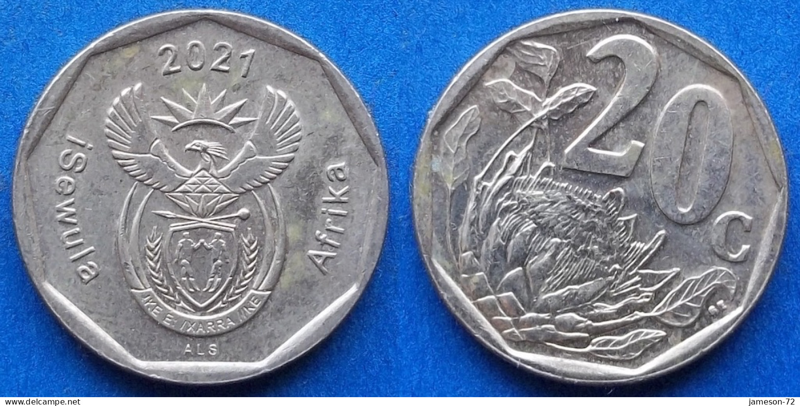 SOUTH AFRICA - 20 Cents 2021 "Protea Flower" KM# 442 Republic (1961) - Edelweiss Coins - Zuid-Afrika